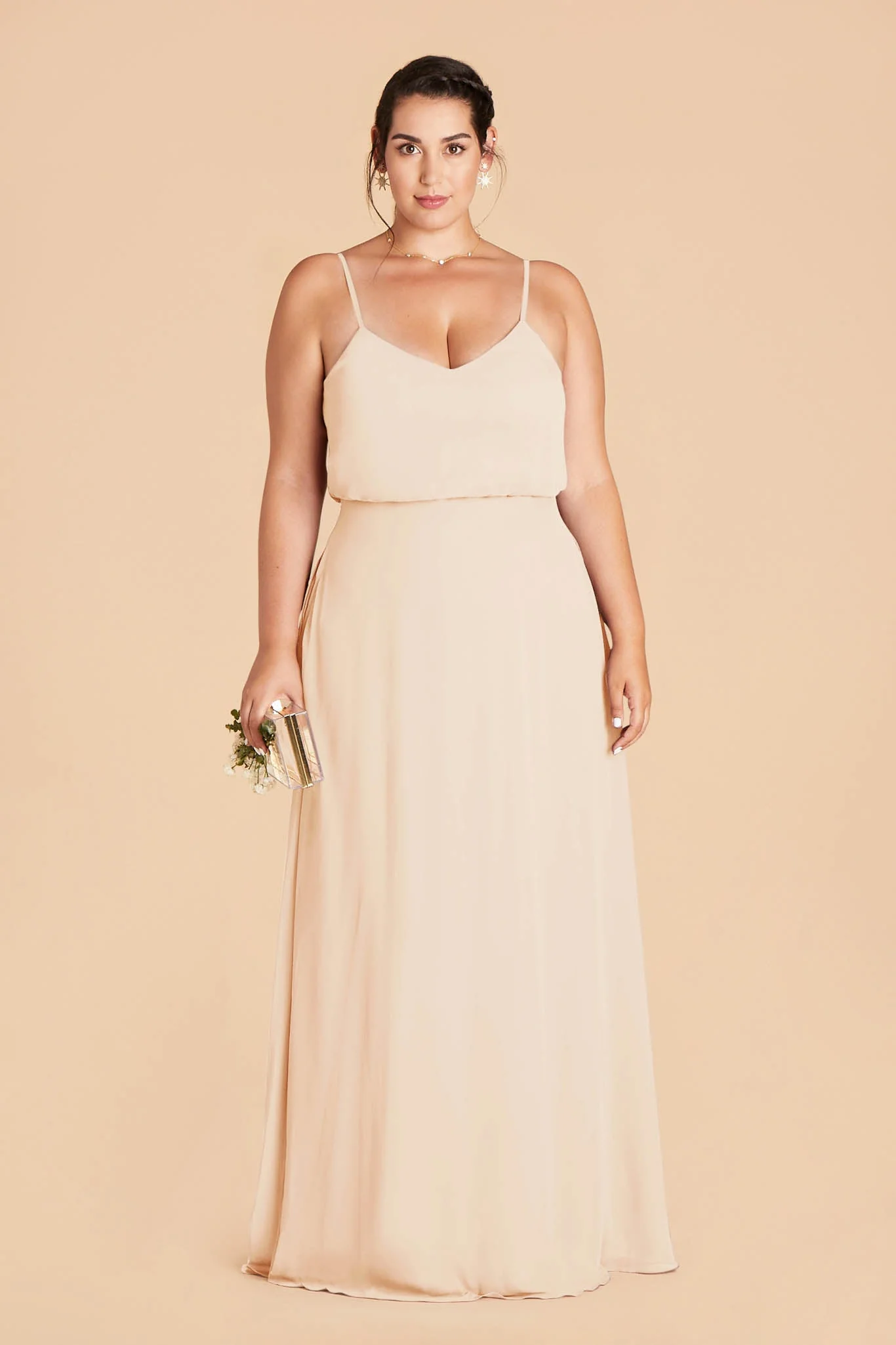Gwennie Chiffon Dress - Champagne - Image 2
