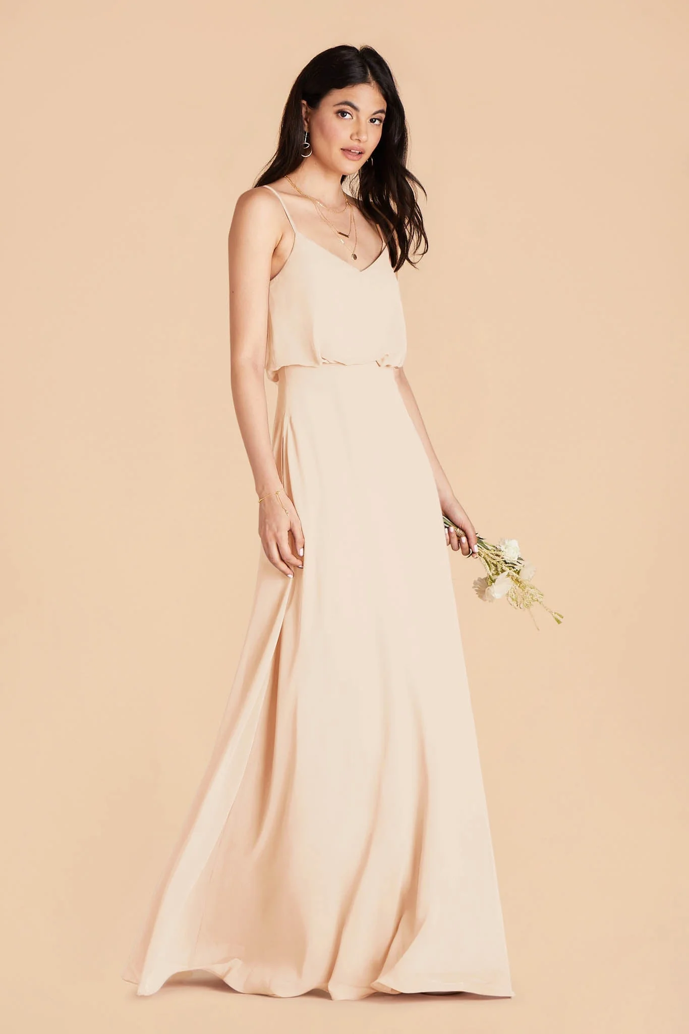 Gwennie Chiffon Dress - Champagne - Image 5