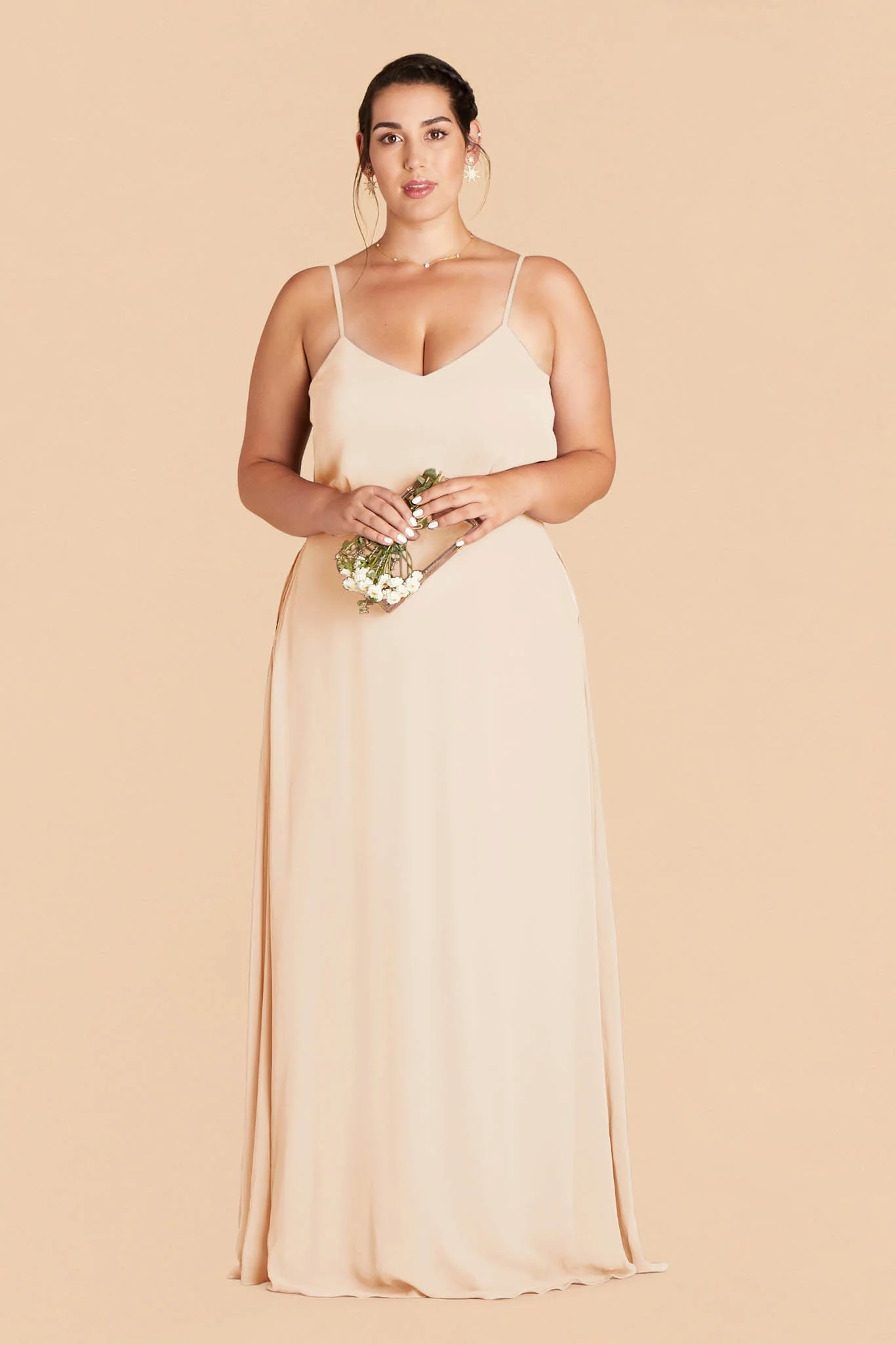 Gwennie Chiffon Dress - Champagne - Image 7