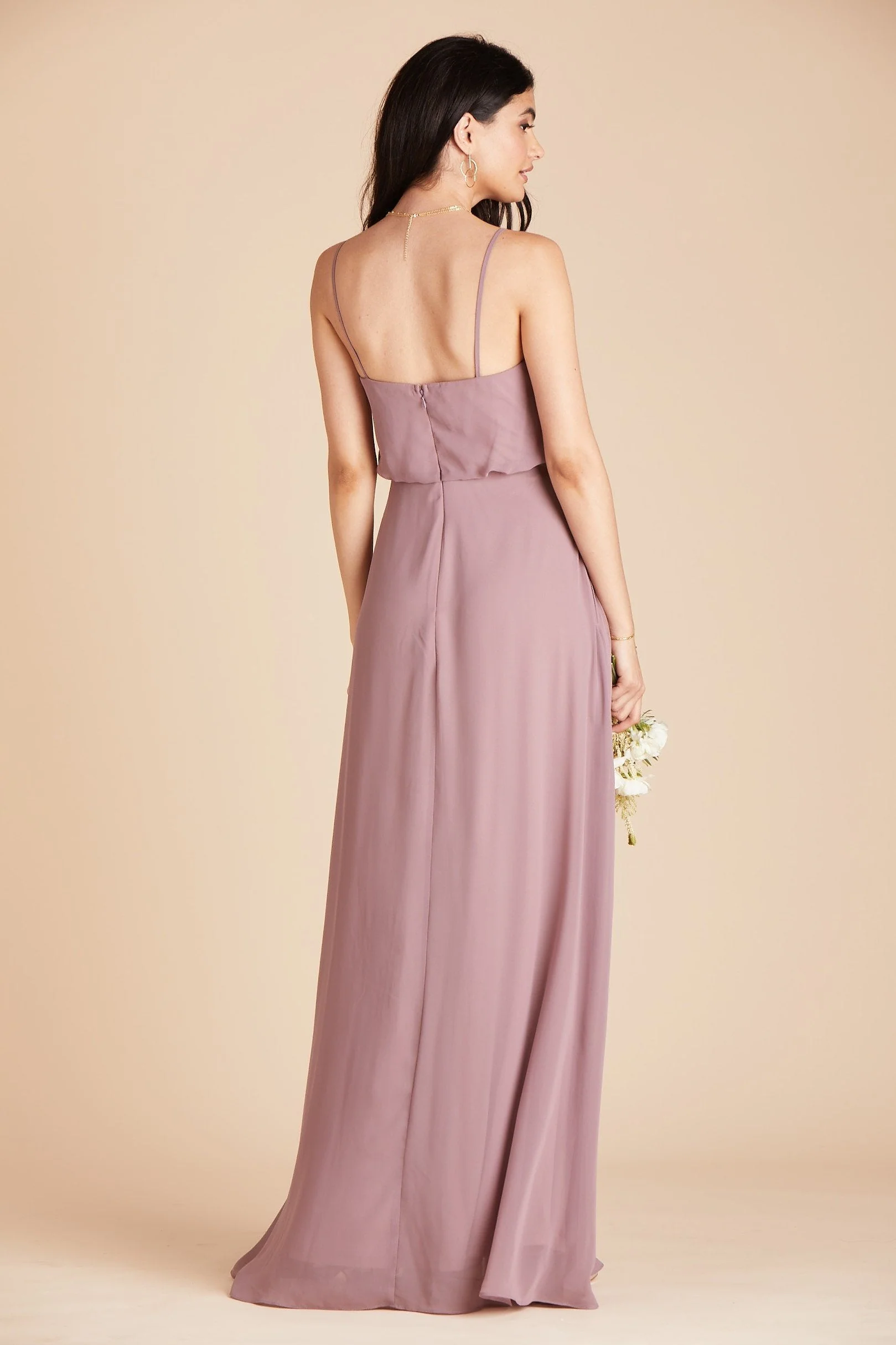 Gwennie Chiffon Dress - Dark Mauve - Image 6