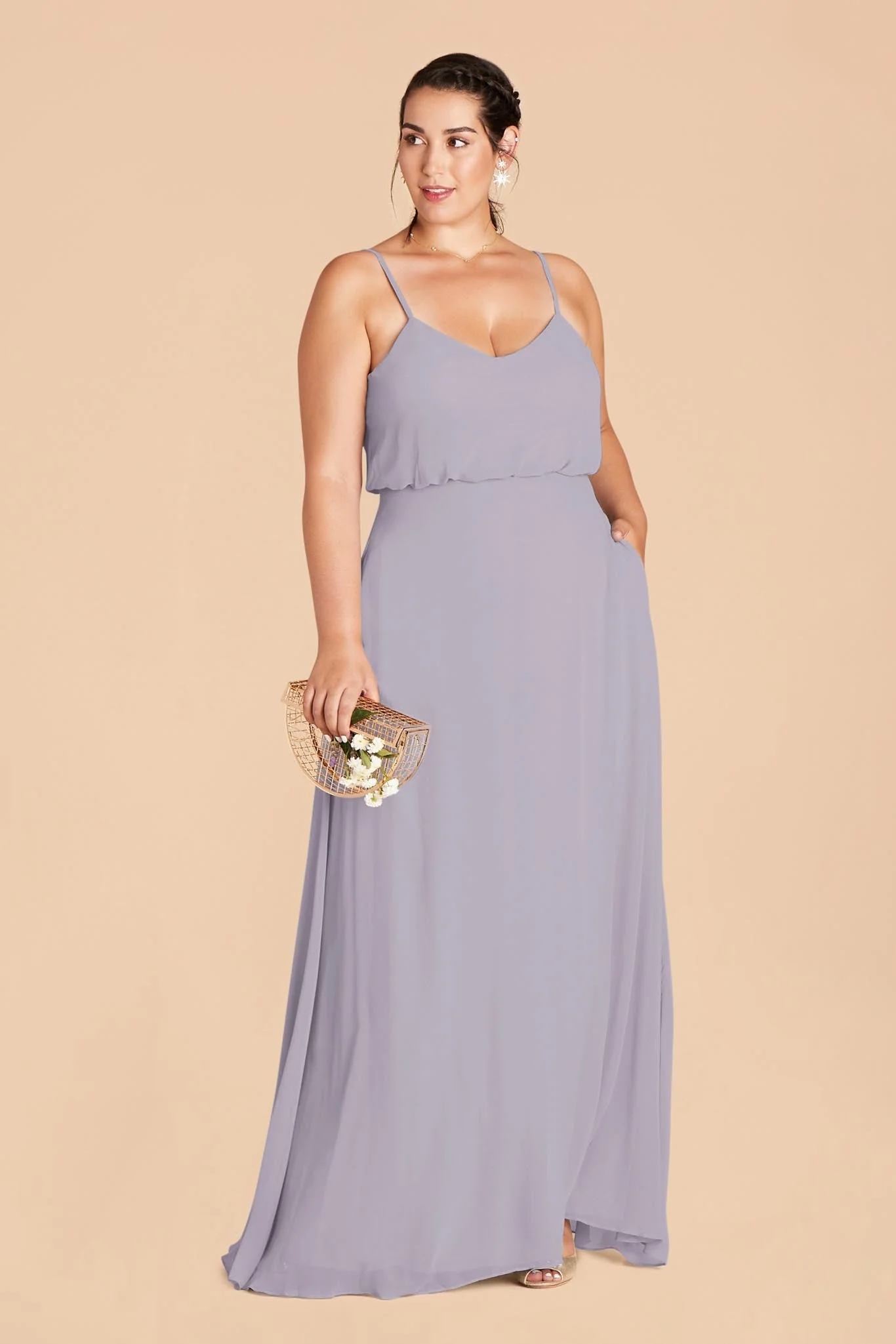 Gwennie Chiffon Dress - Dusty Lilac - Image 7