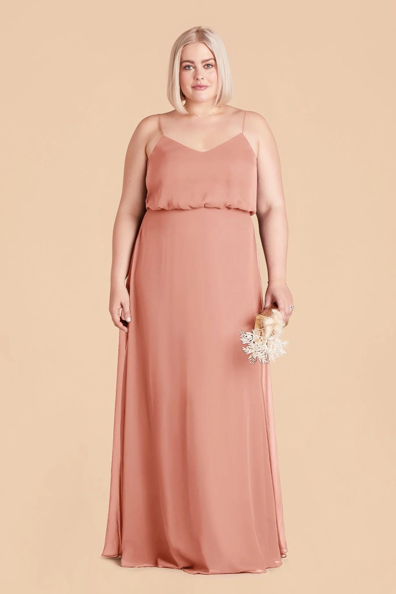 Gwennie Chiffon Dress - Dusty Rose - Image 2