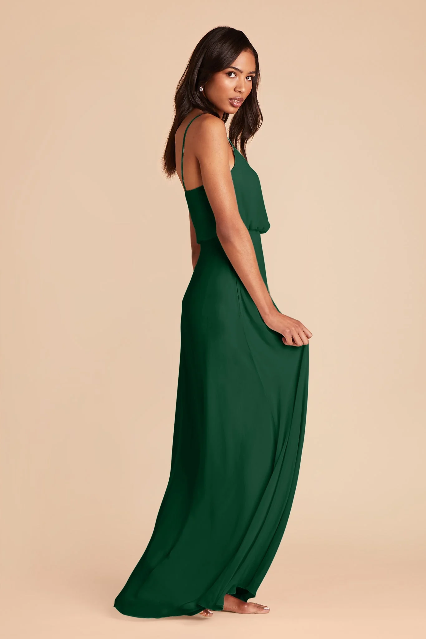 Gwennie Chiffon Dress - Forest Green - Image 5
