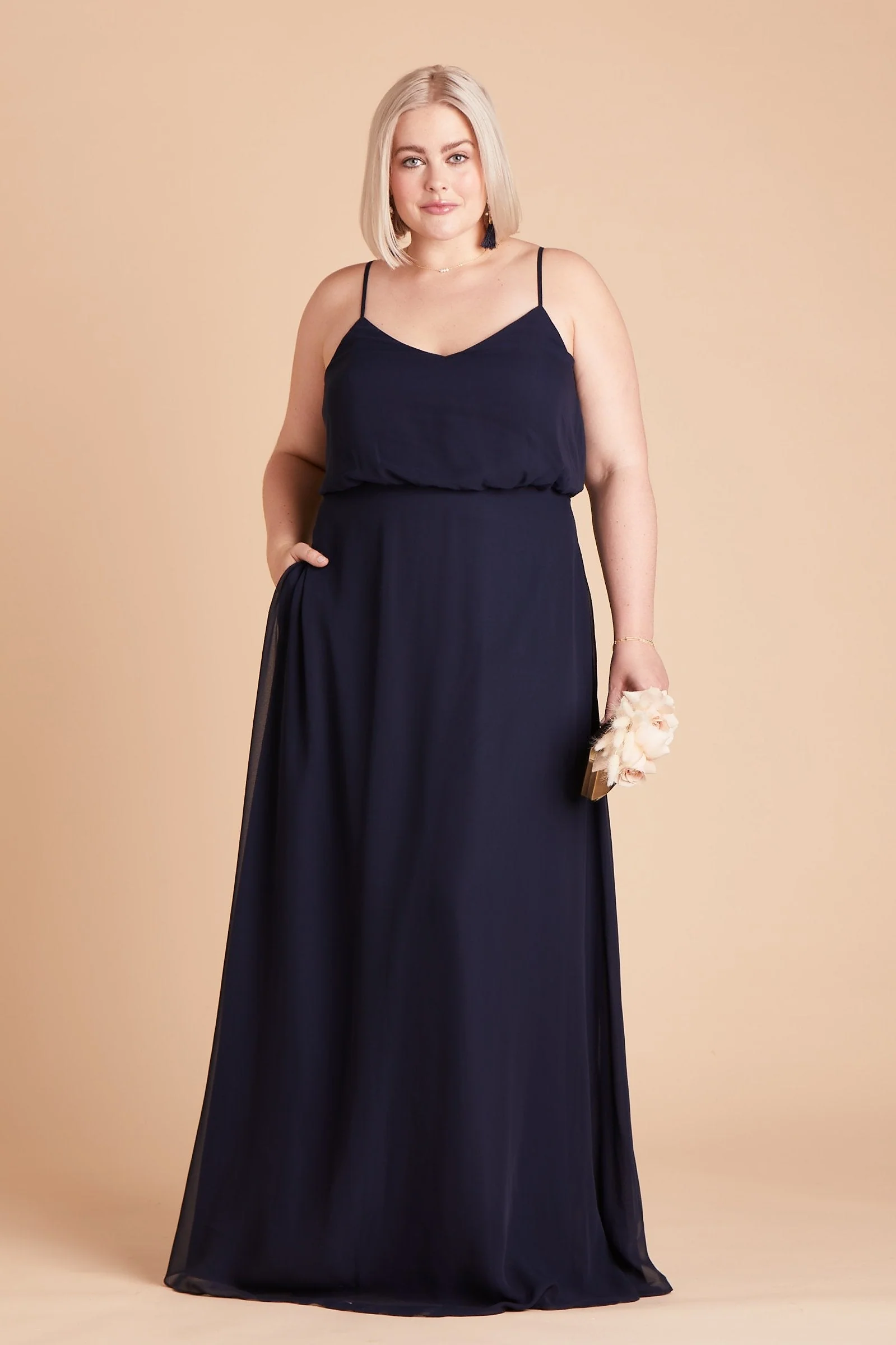 Gwennie Chiffon Dress - Navy - Image 10