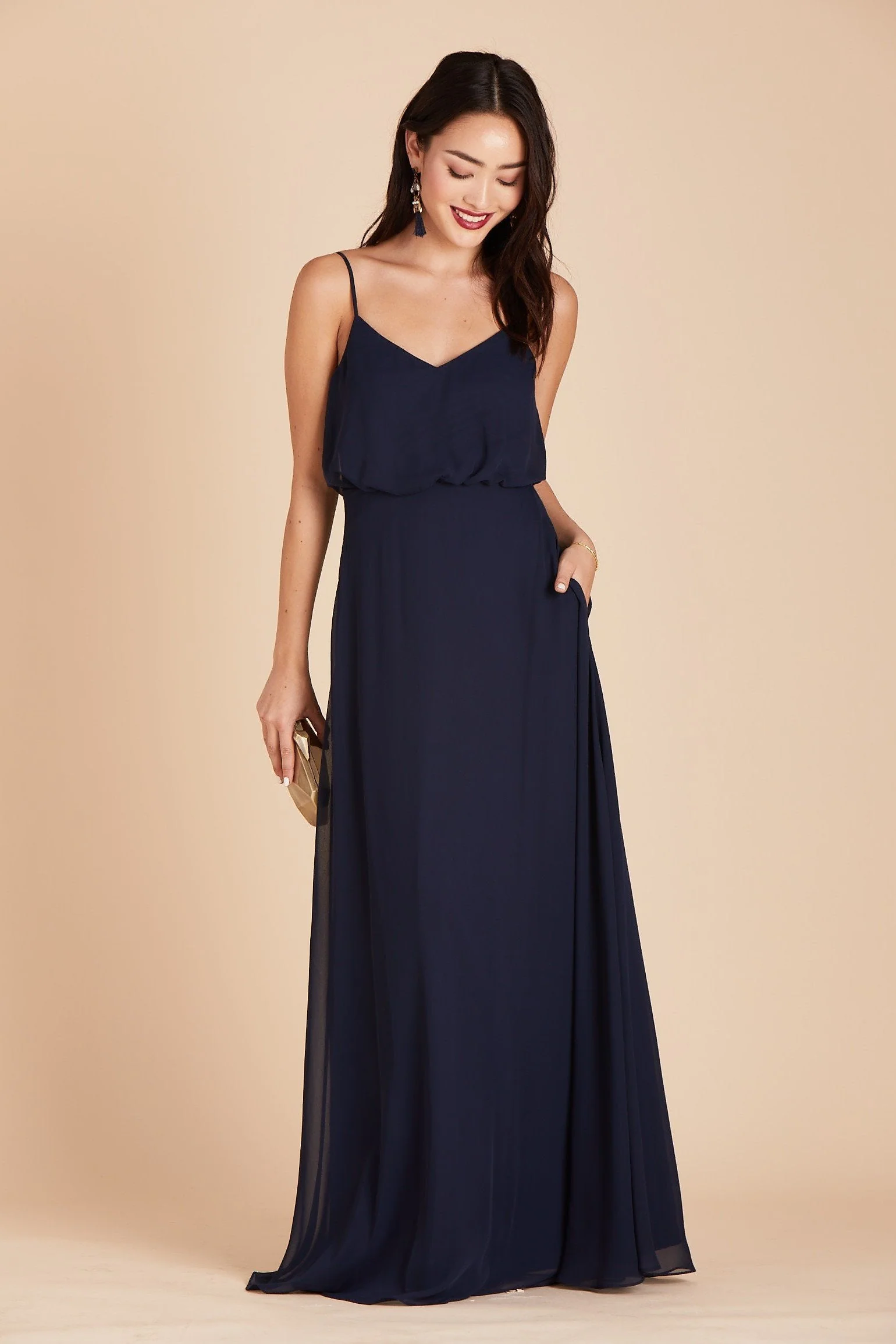 Gwennie Chiffon Dress - Navy - Image 3