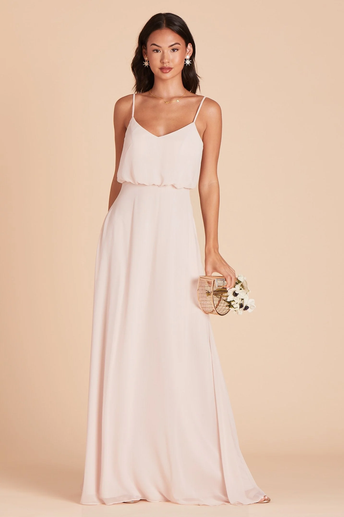 Gwennie Chiffon Dress - Pale Blush - Image 11