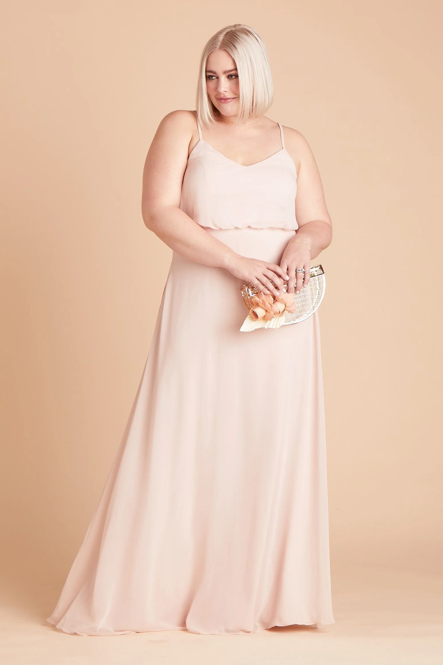 Gwennie Chiffon Dress - Pale Blush - Image 14