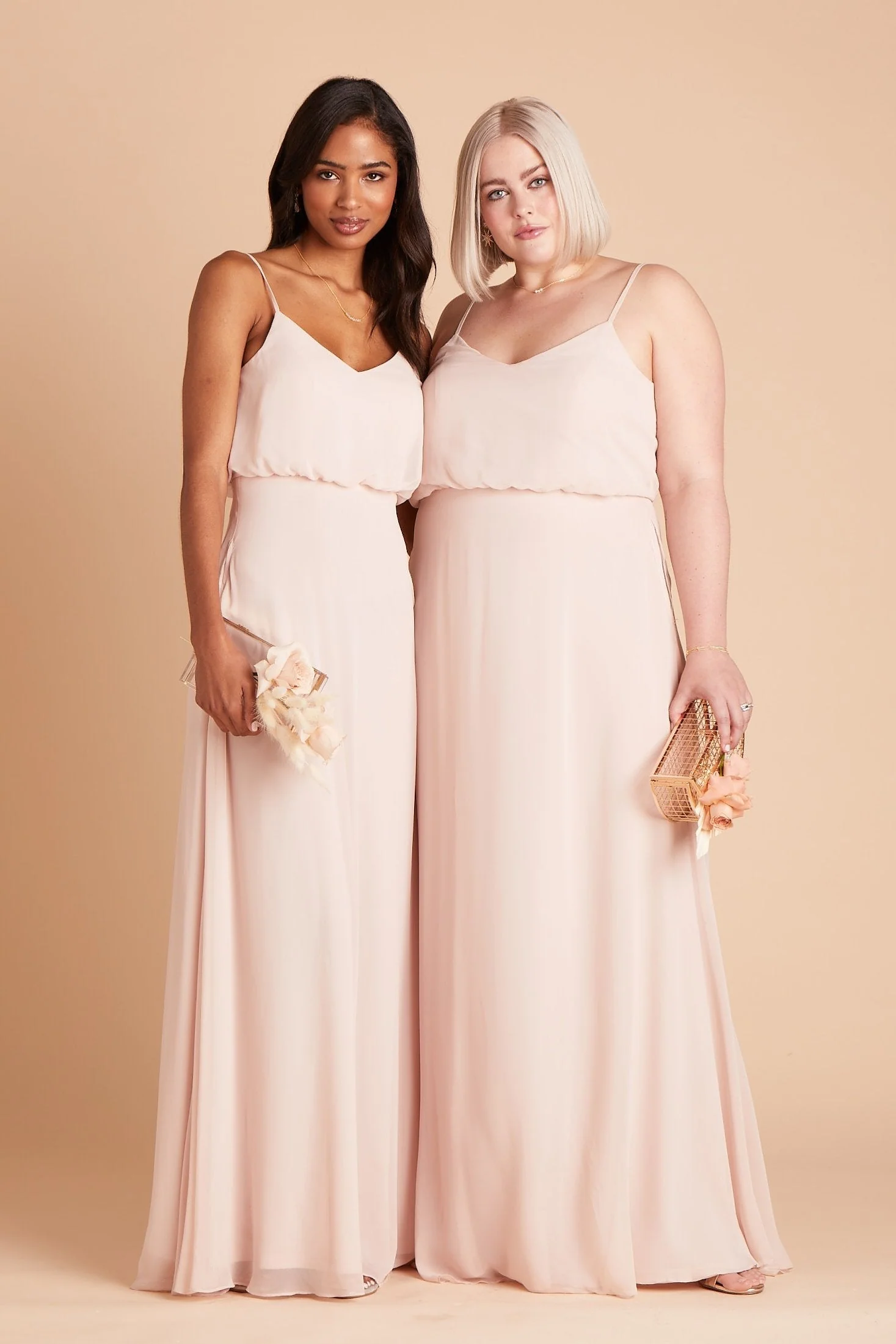 Gwennie Chiffon Dress - Pale Blush - Image 2