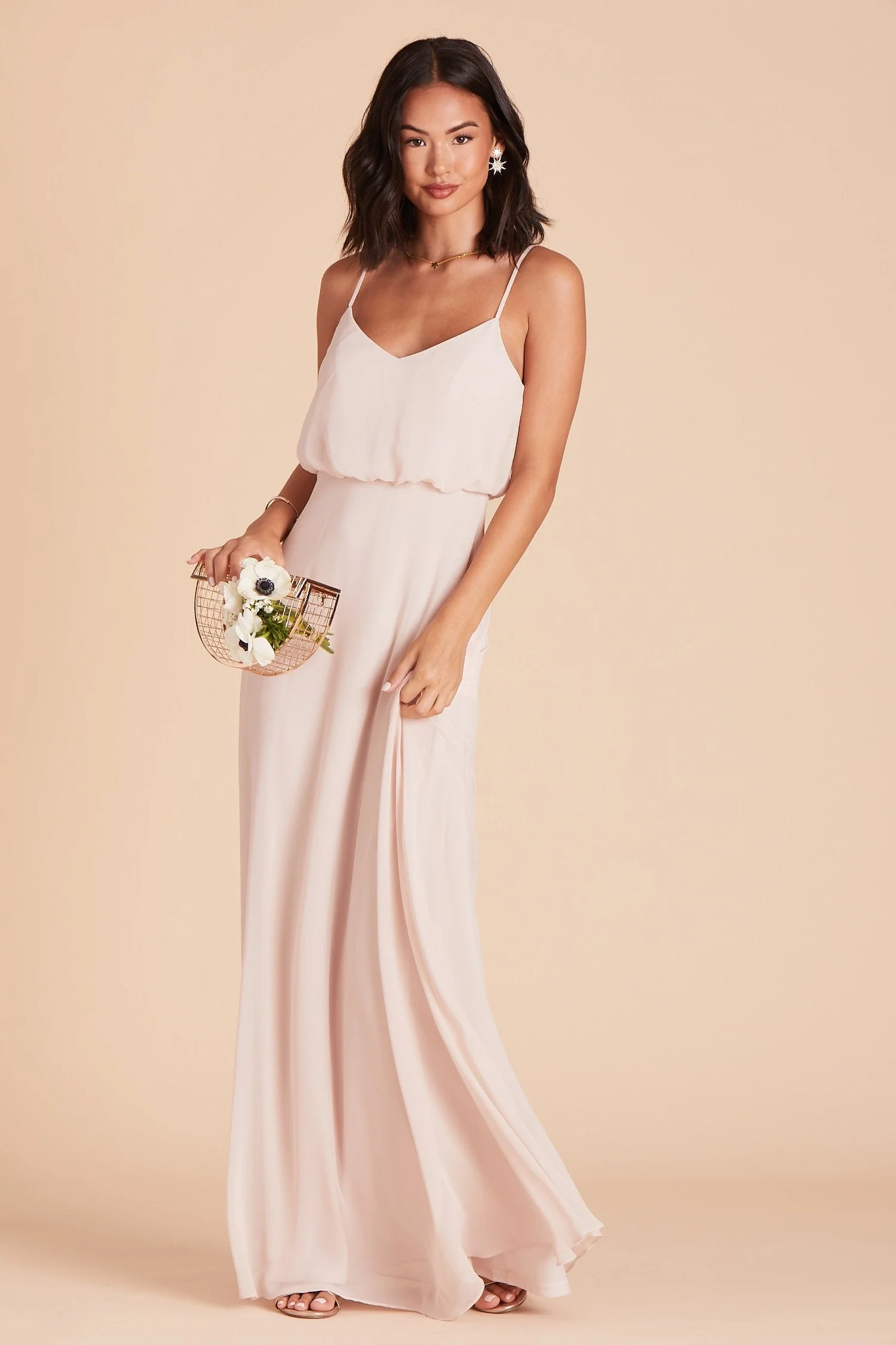 Gwennie Chiffon Dress - Pale Blush - Image 8
