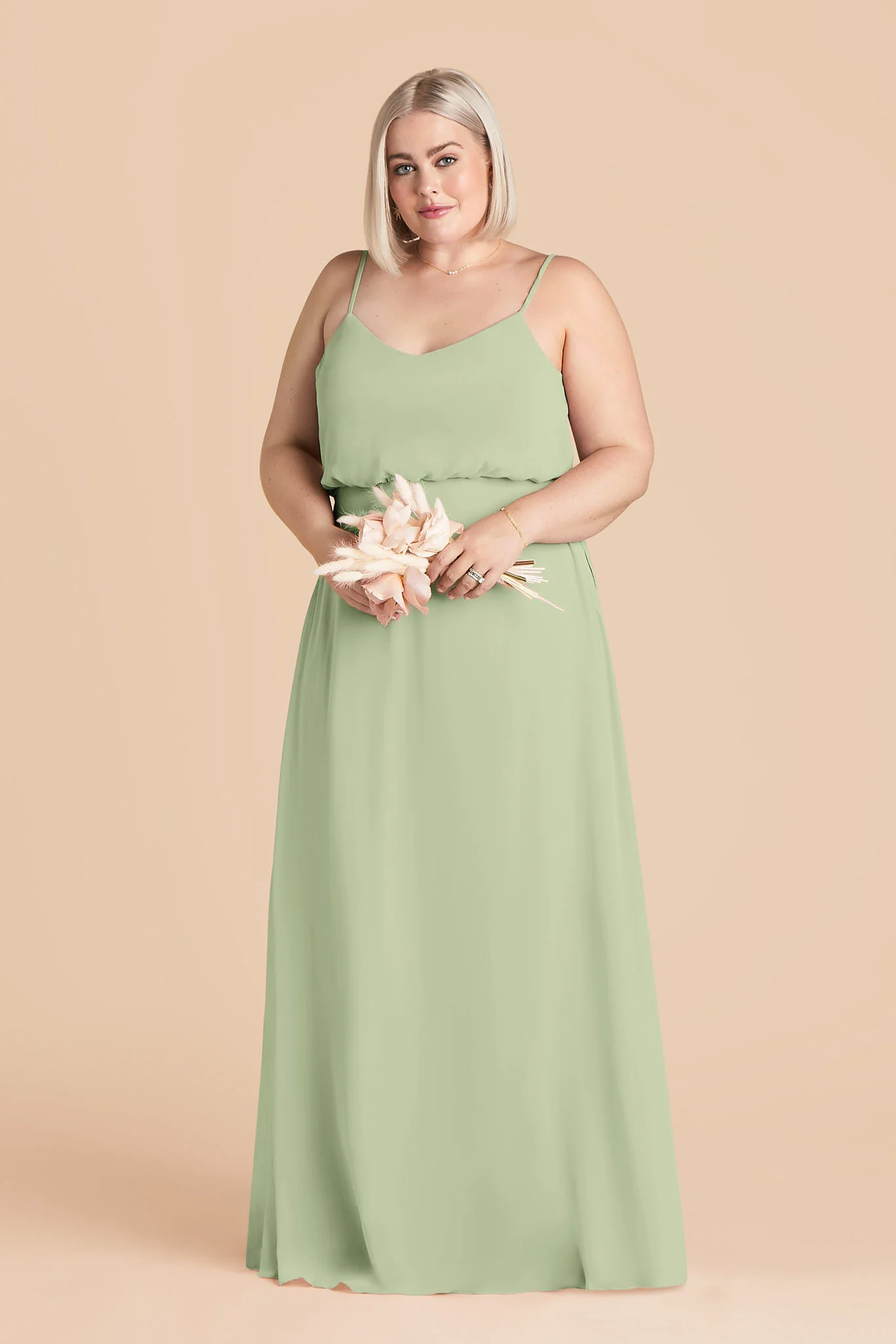 Gwennie Chiffon Dress - Pistachio - Image 2
