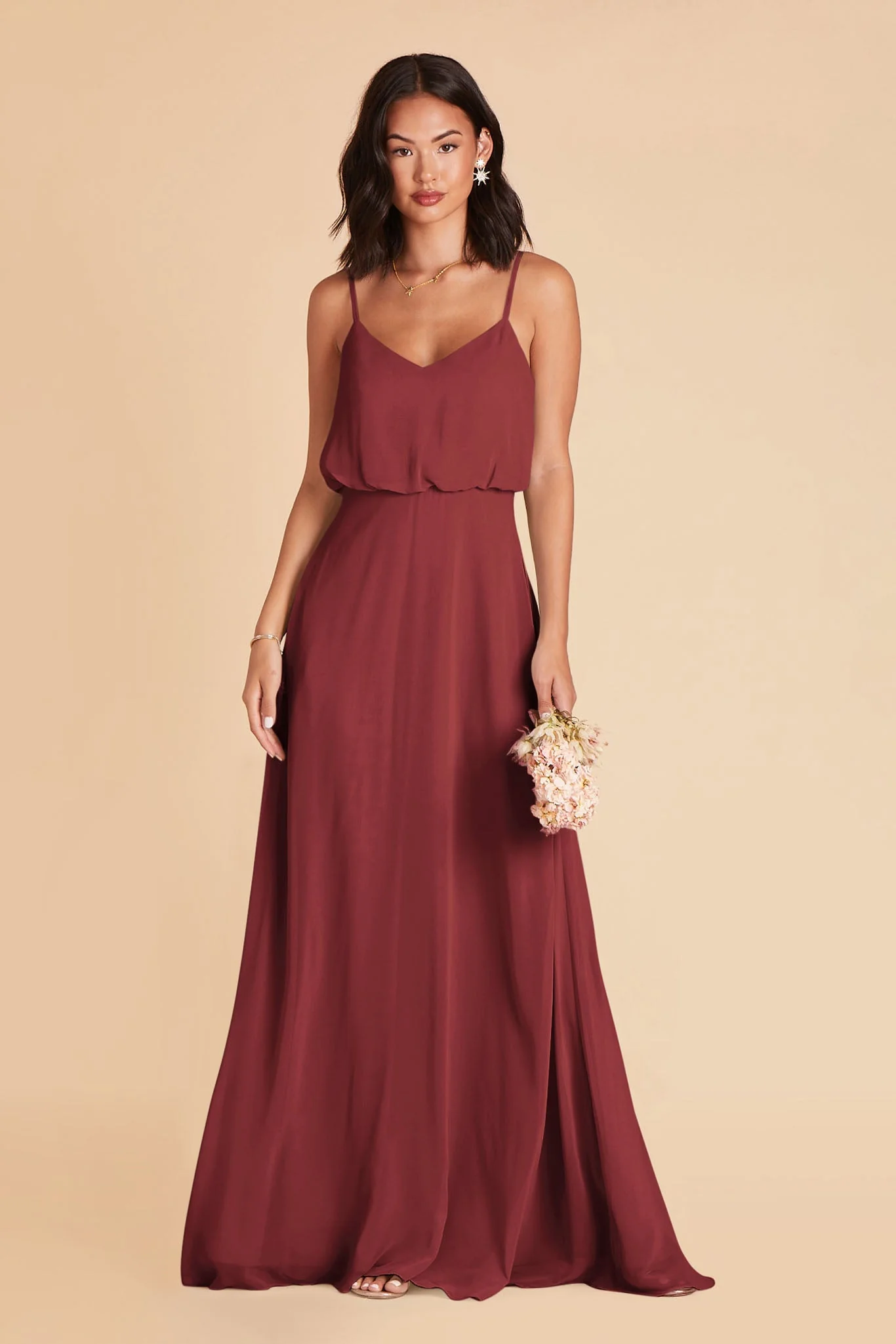 Gwennie Chiffon Dress - Rosewood