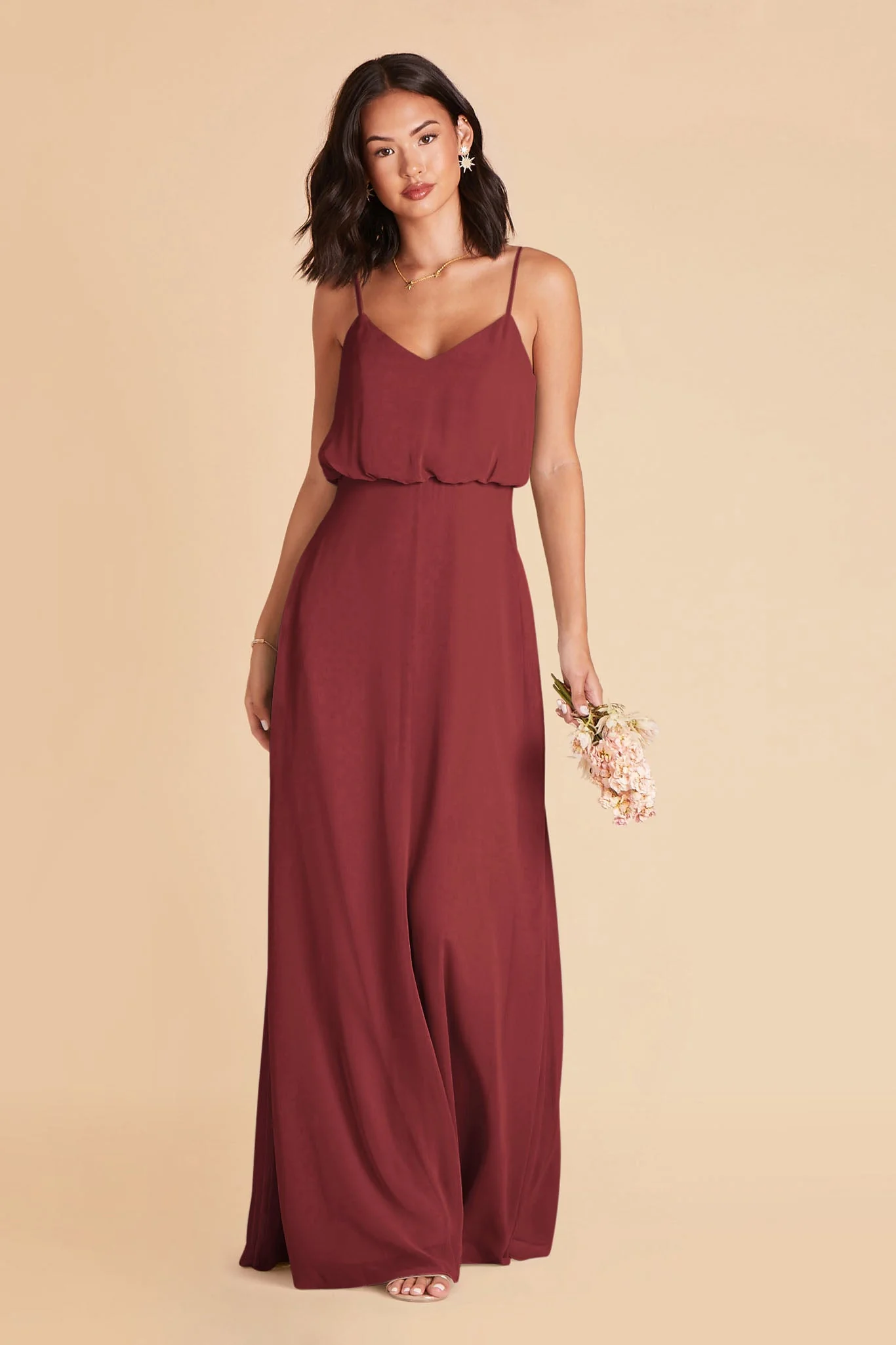 Gwennie Chiffon Dress - Rosewood - Image 3
