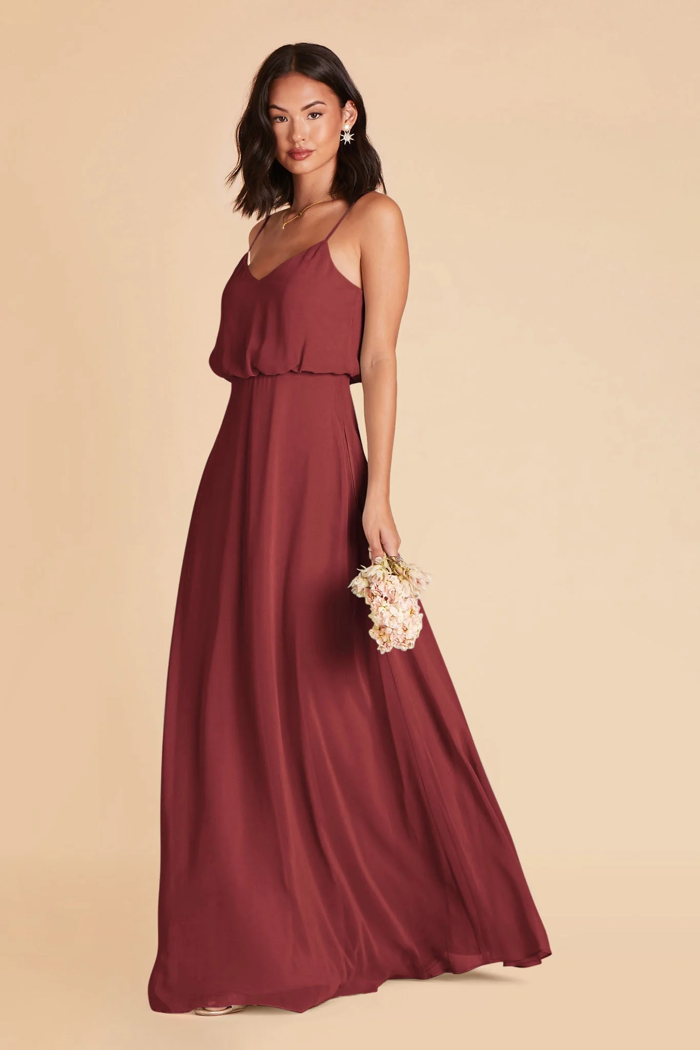 Gwennie Chiffon Dress - Rosewood - Image 4