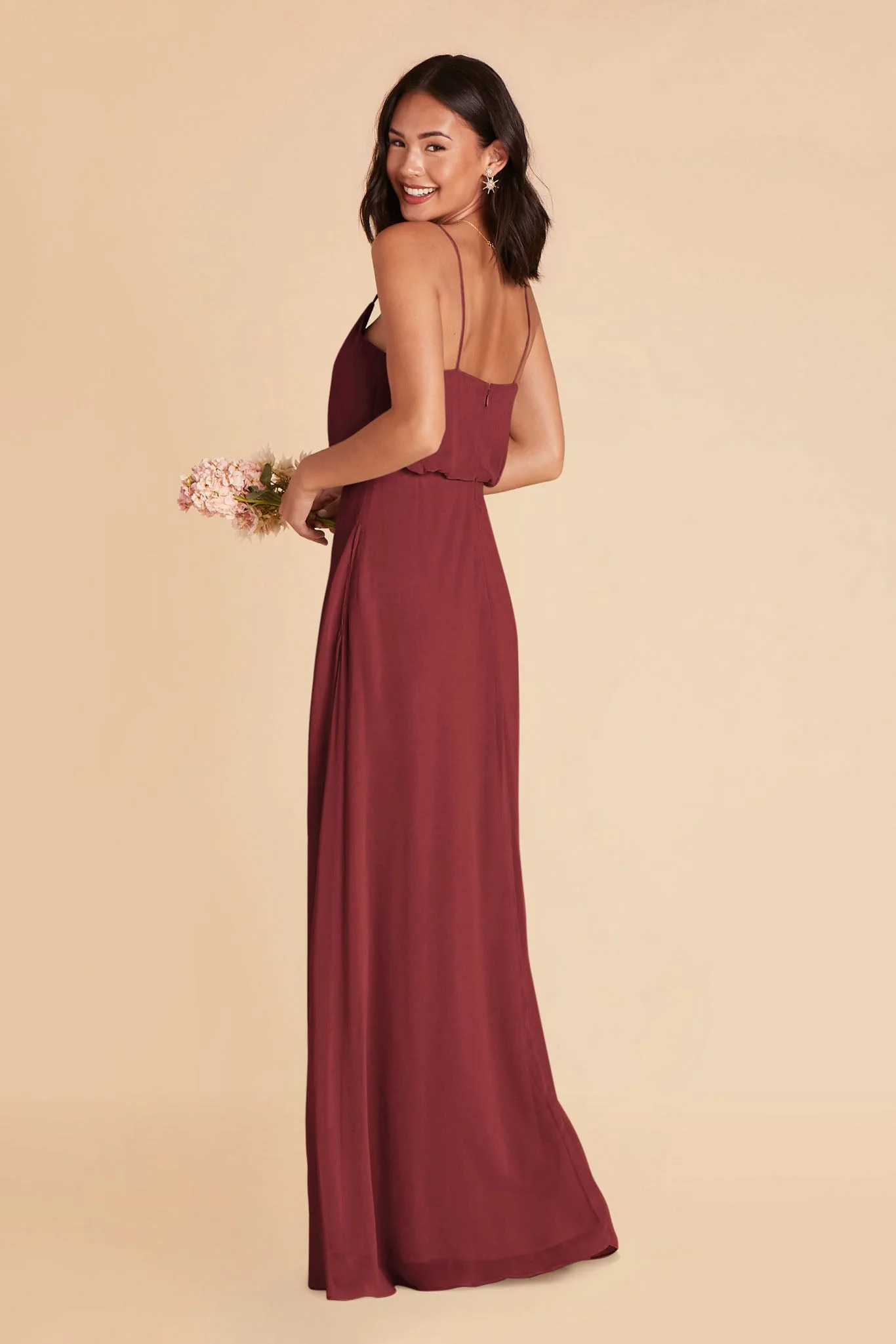 Gwennie Chiffon Dress - Rosewood - Image 5
