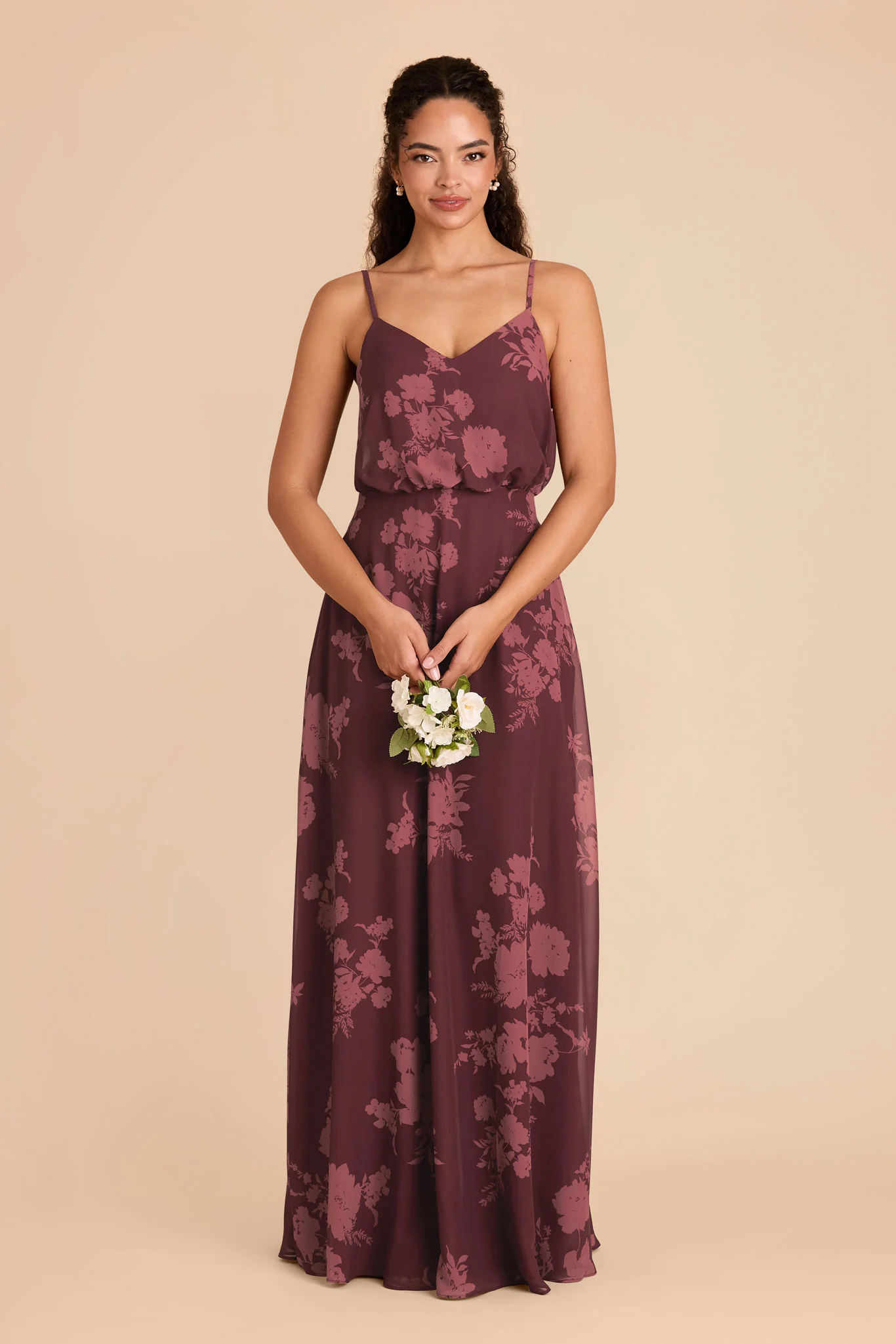 Gwennie Chiffon Dress - Sangria Whimsical Blooms - Image 3