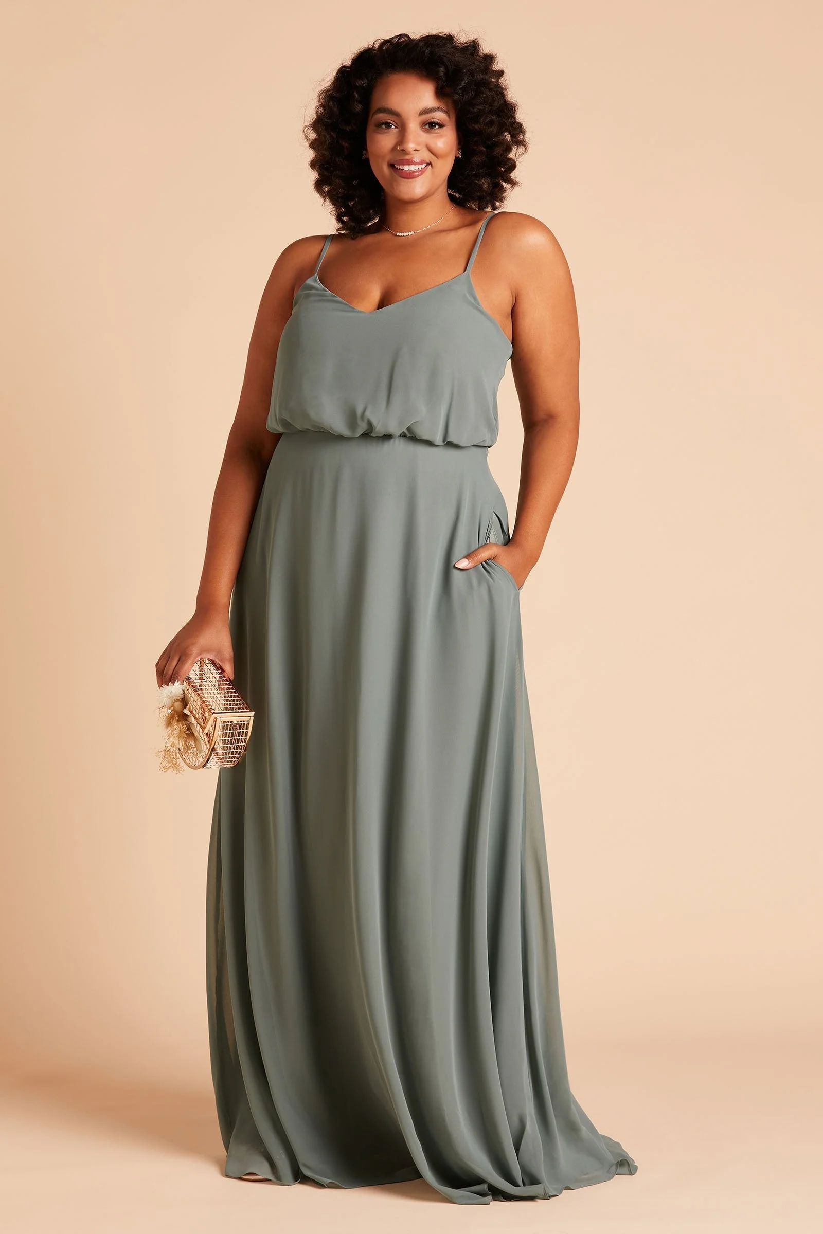 Gwennie Chiffon Dress - Sea Glass - Image 2