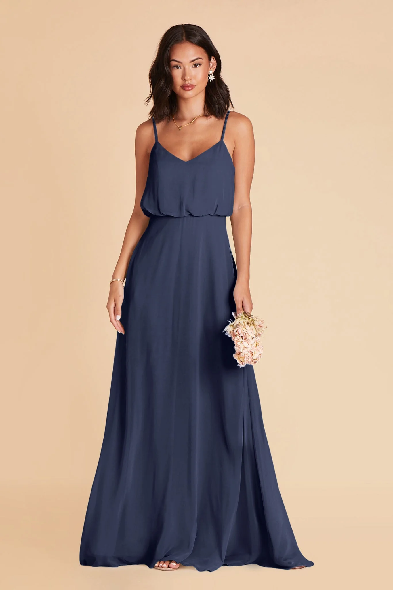 Gwennie Chiffon Dress - Slate Blue