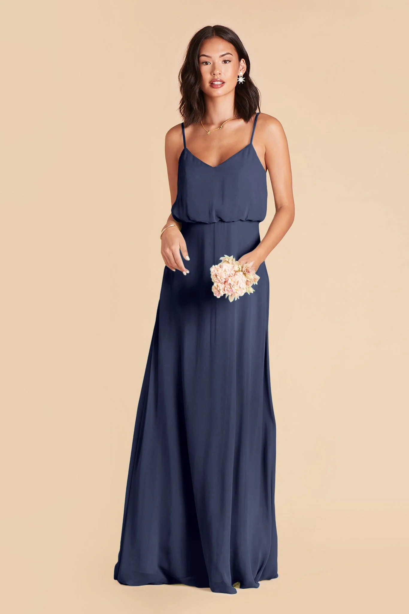 Gwennie Chiffon Dress - Slate Blue - Image 3