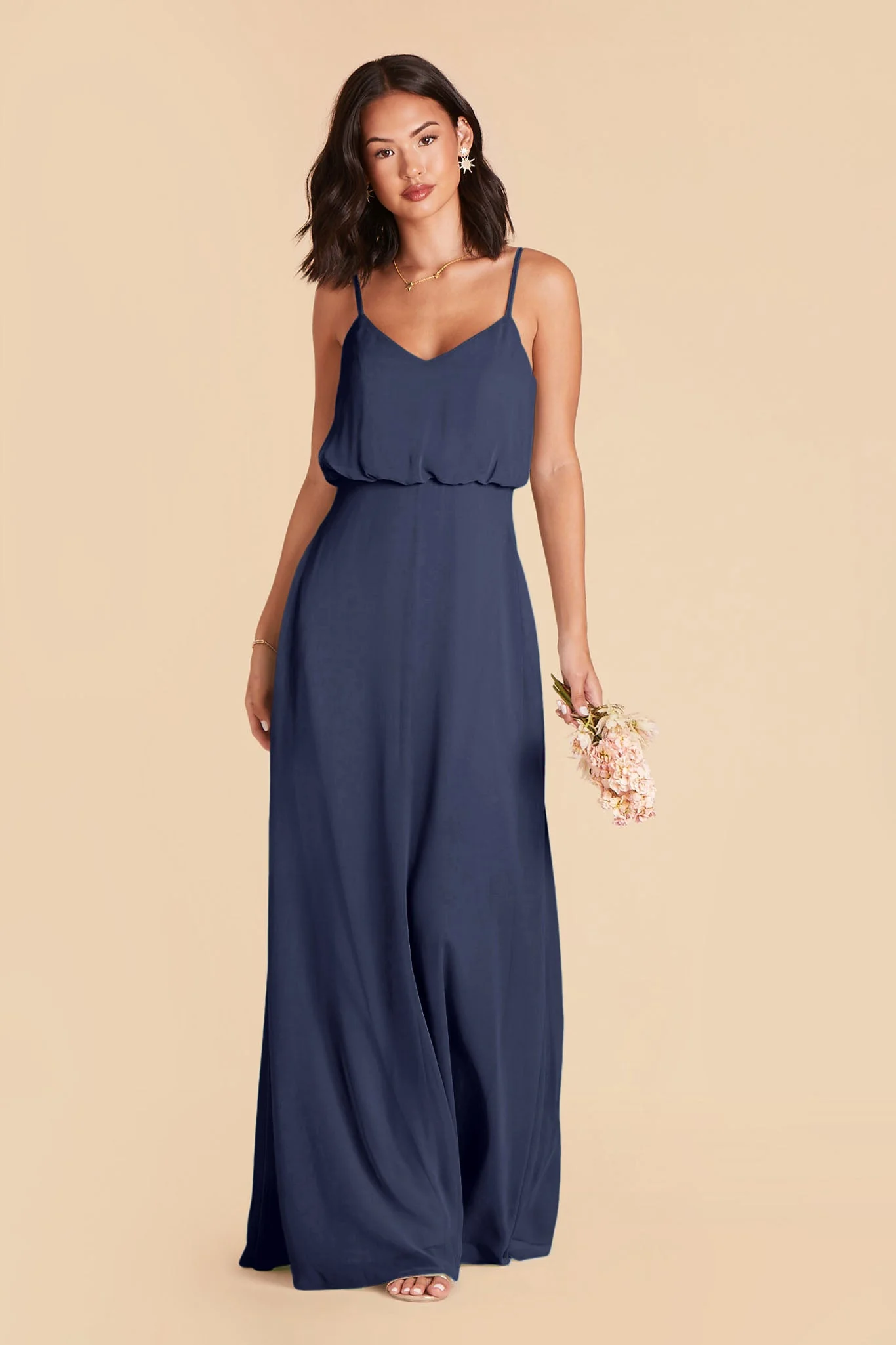 Gwennie Chiffon Dress - Slate Blue - Image 4