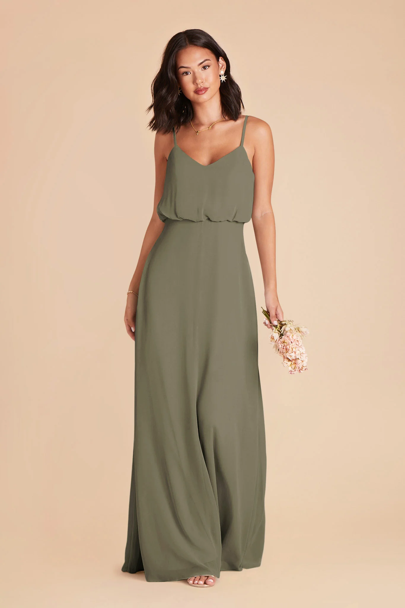 Gwennie Chiffon Dress - Thyme - Image 4