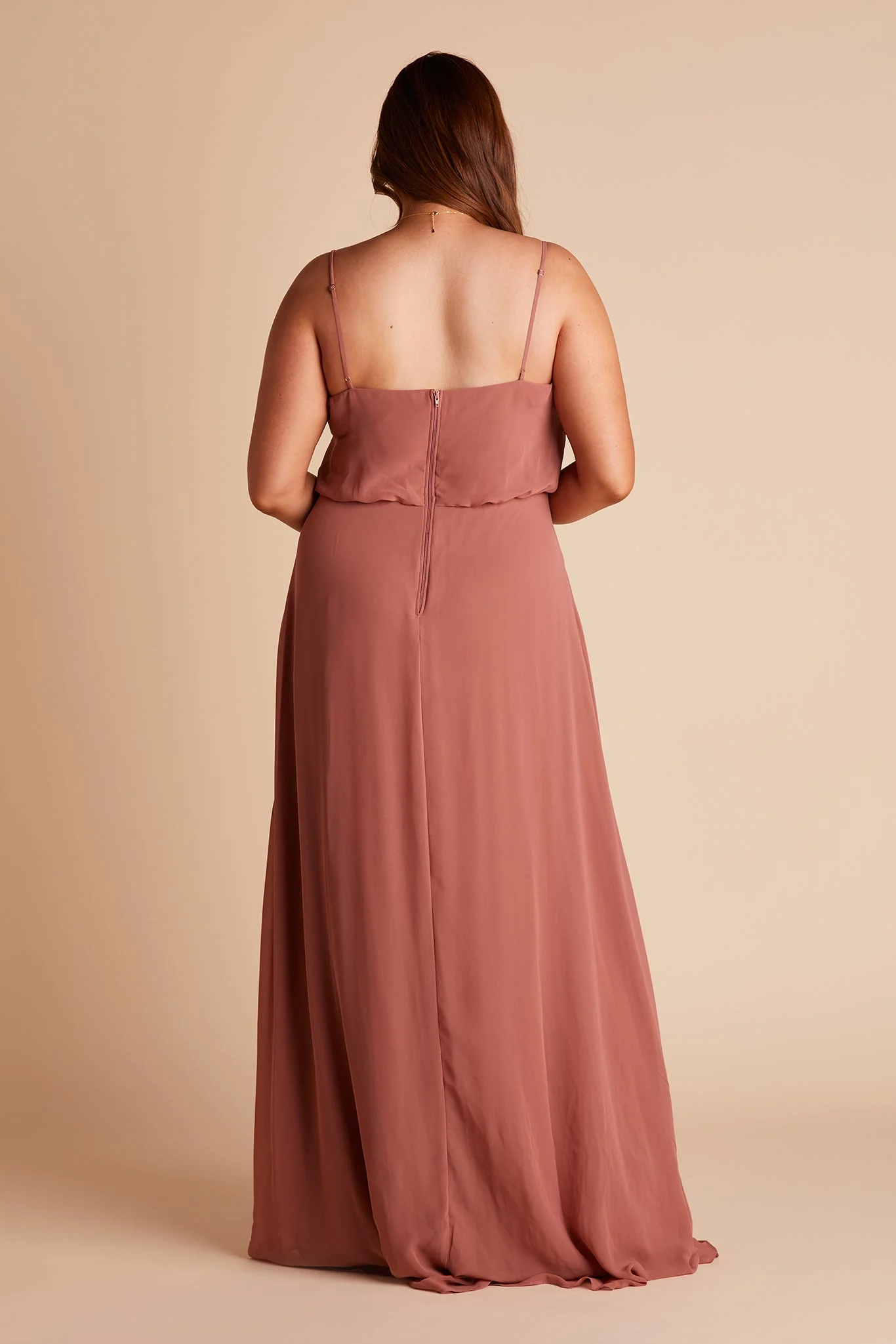 Gwennie Chiffon Dress With Slit - Desert Rose - Image 16