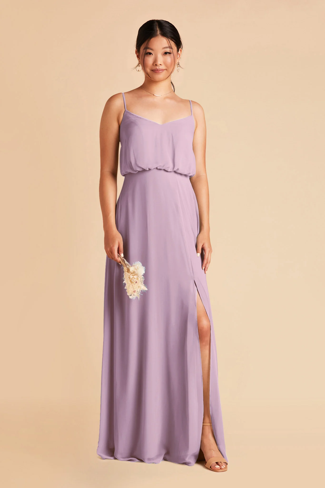 Gwennie Chiffon Dress With Slit - Lavender - Image 5