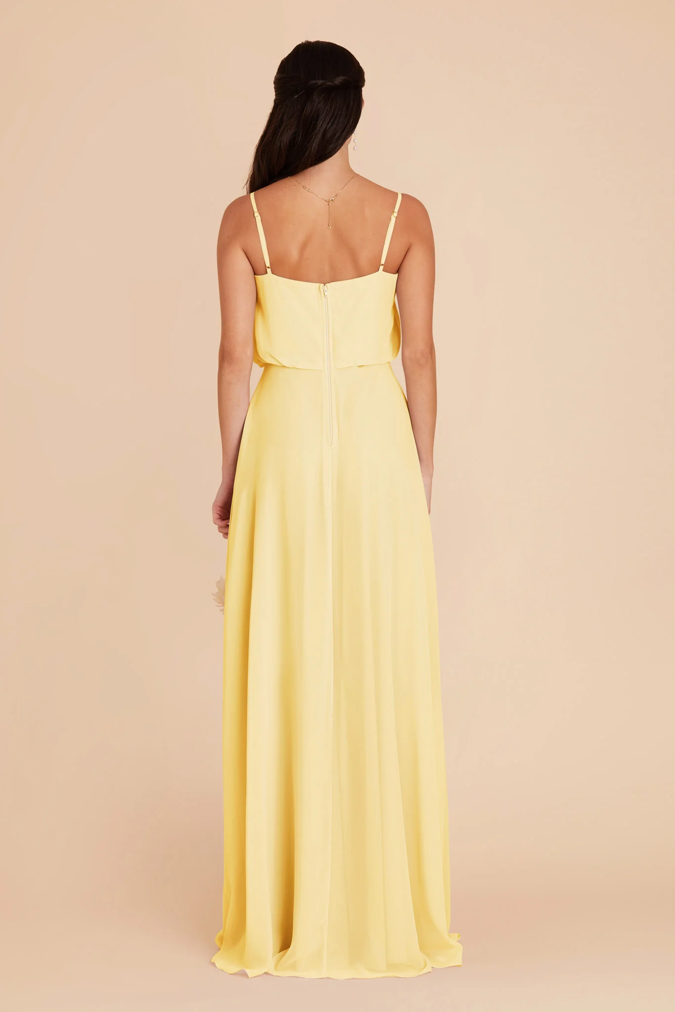 Gwennie Chiffon Dress With Slit - Lemon Sorbet - Image 4