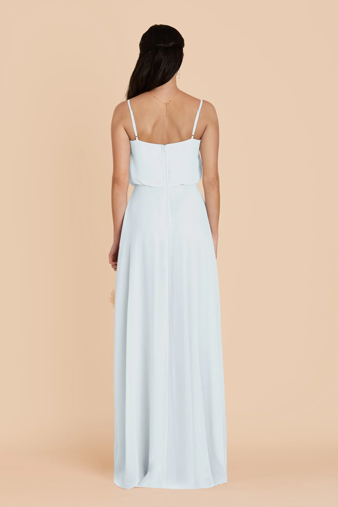 Gwennie Chiffon Dress With Slit - Mist Blue - Image 4