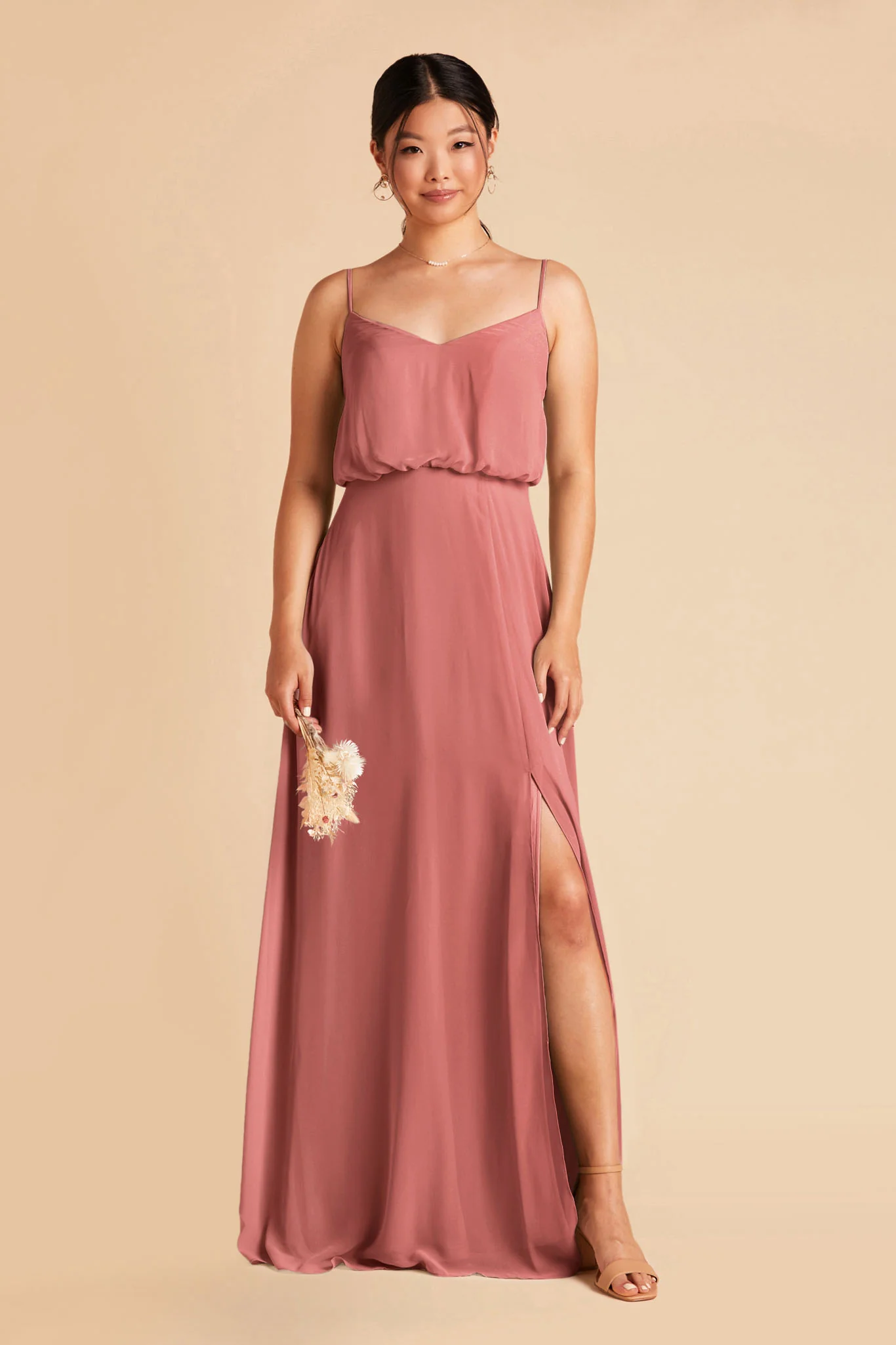 Gwennie Chiffon Dress With Slit - Mulberry - Image 3