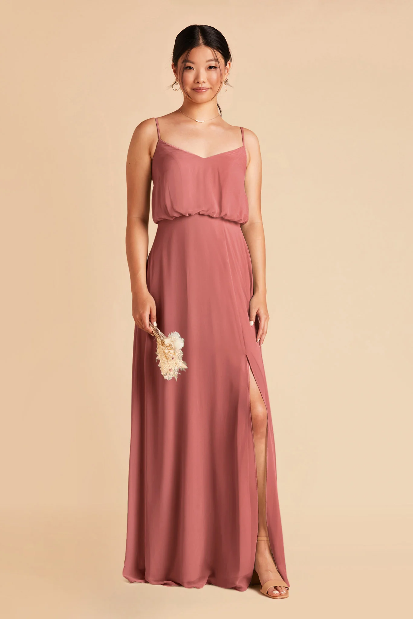 Gwennie Chiffon Dress With Slit - Mulberry - Image 4