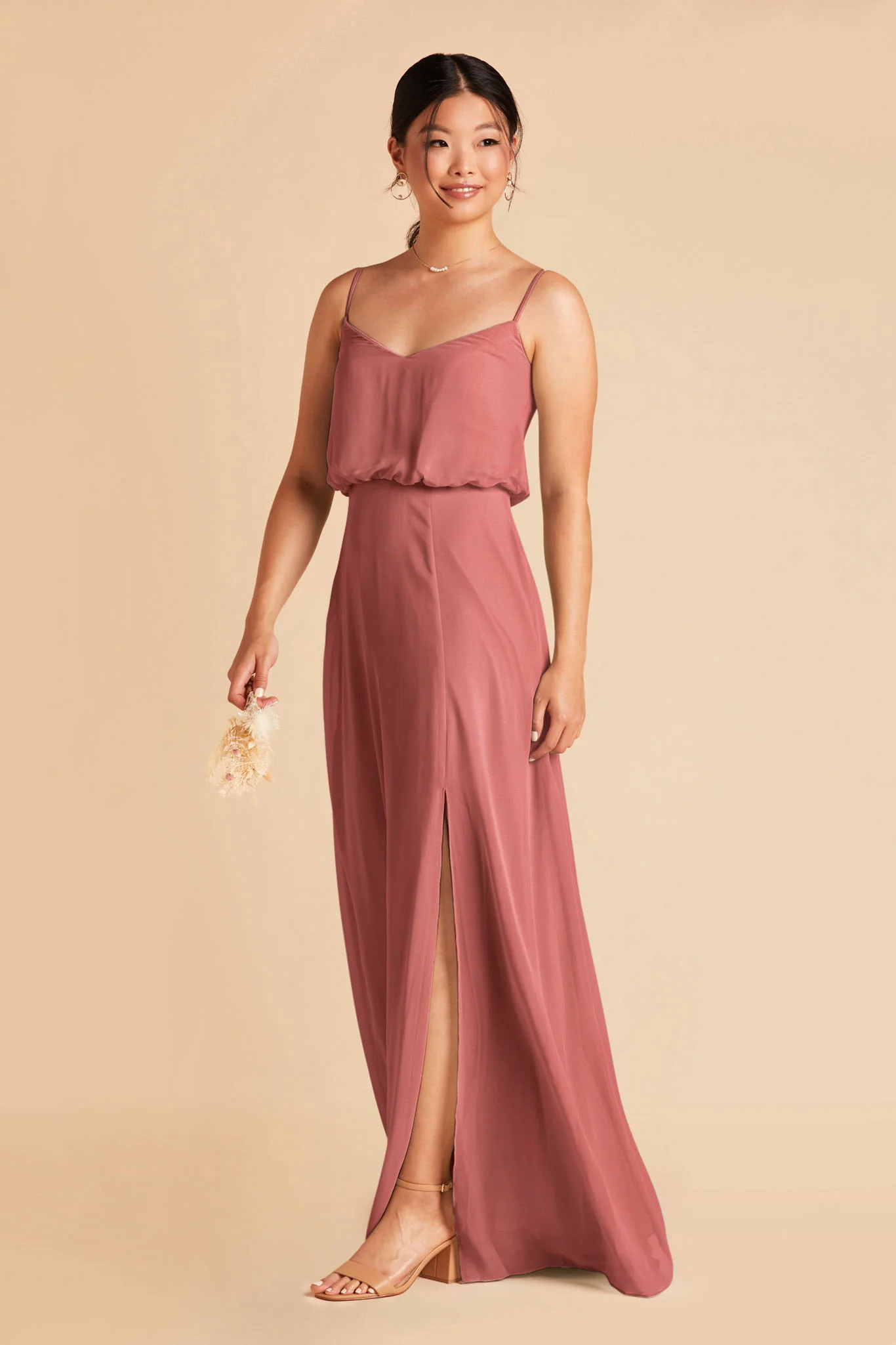 Gwennie Chiffon Dress With Slit - Mulberry - Image 5