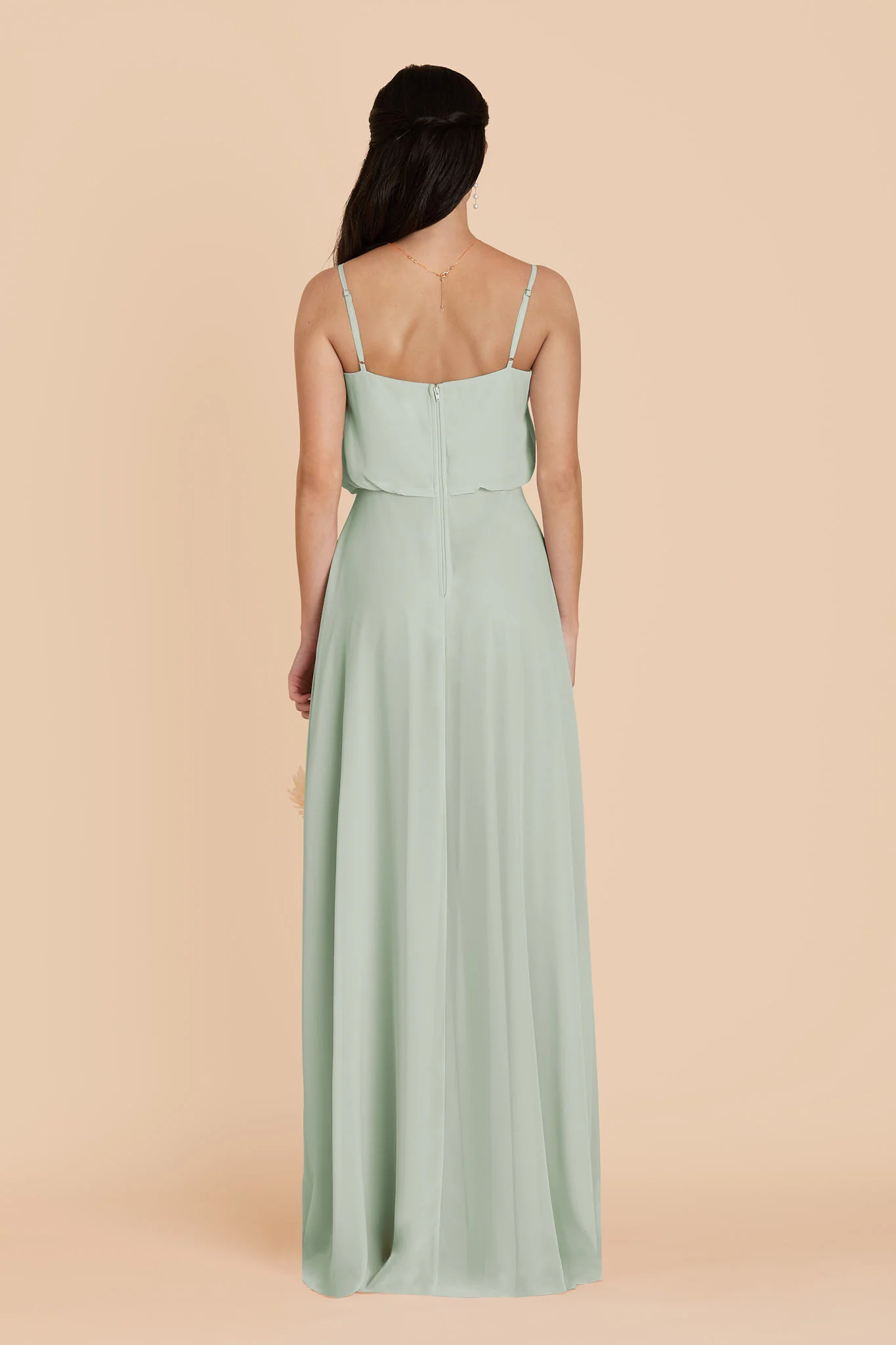 Gwennie Chiffon Dress With Slit - Sage - Image 6
