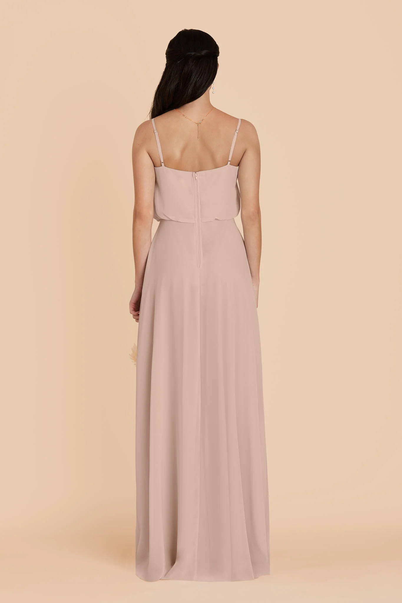 Gwennie Chiffon Dress With Slit - Taupe - Image 5