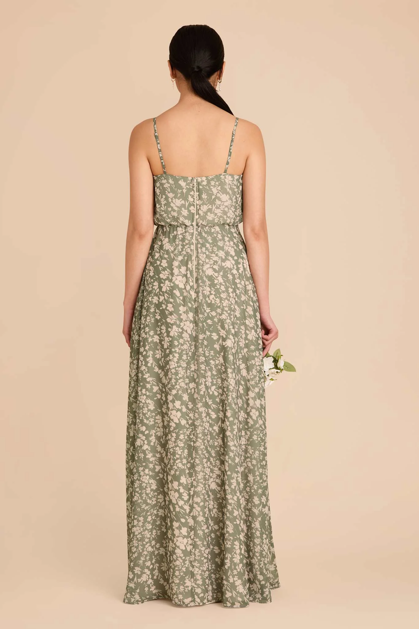 Gwennie Chiffon Dress With Slit - Thyme Dreamy Floral - Image 5