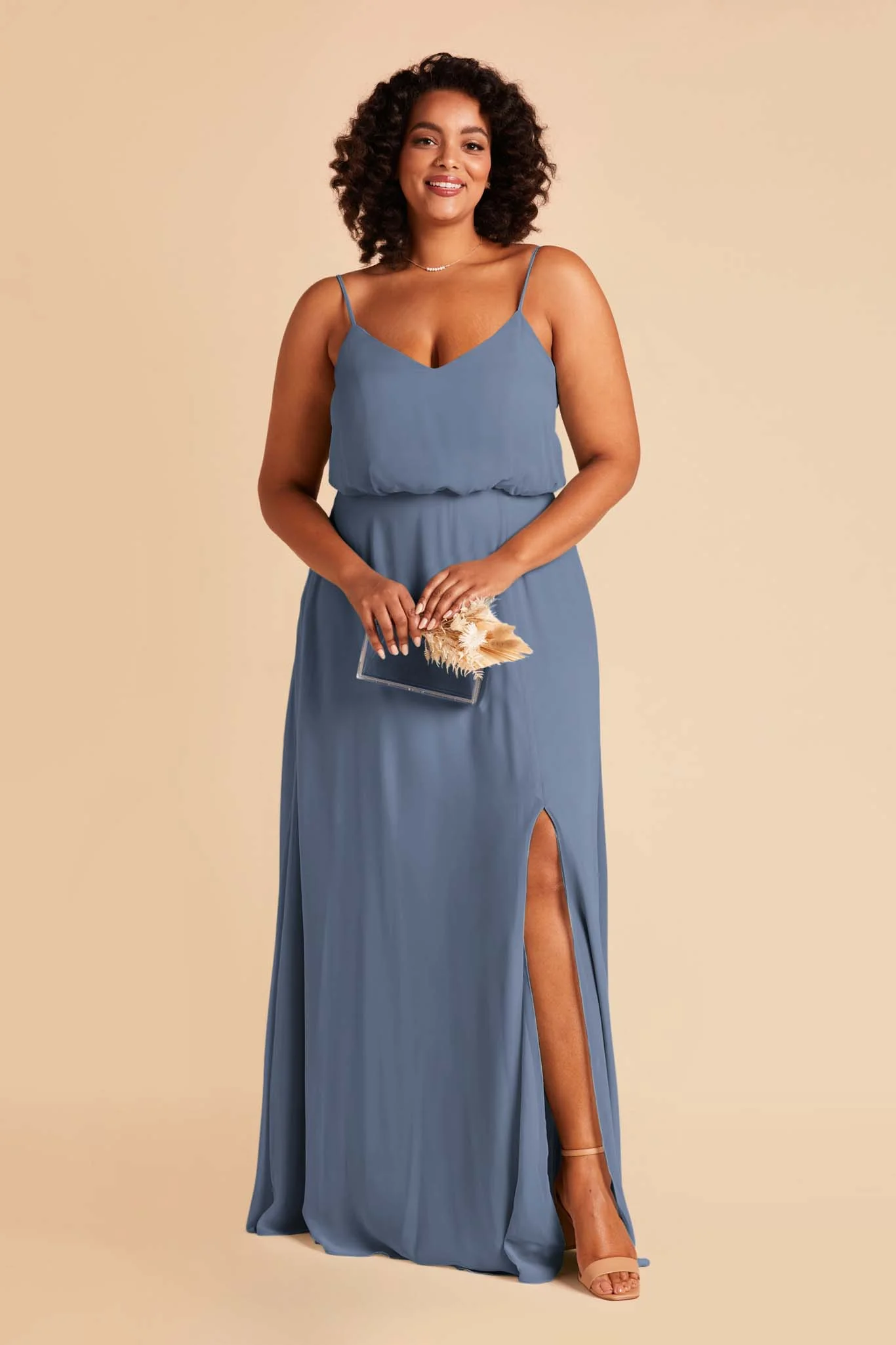 Gwennie Chiffon Dress With Slit - Twilight - Image 2