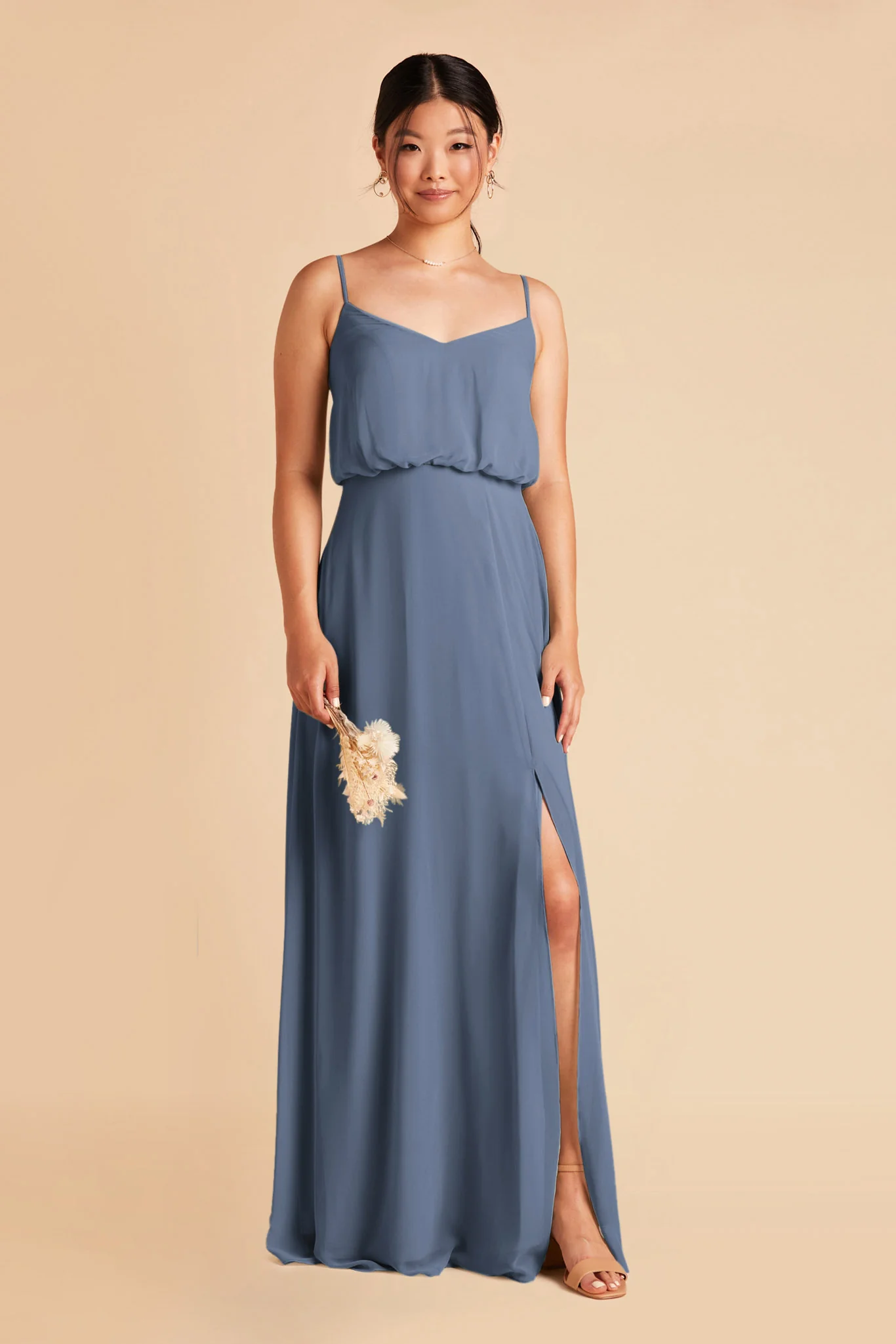Gwennie Chiffon Dress With Slit - Twilight - Image 3