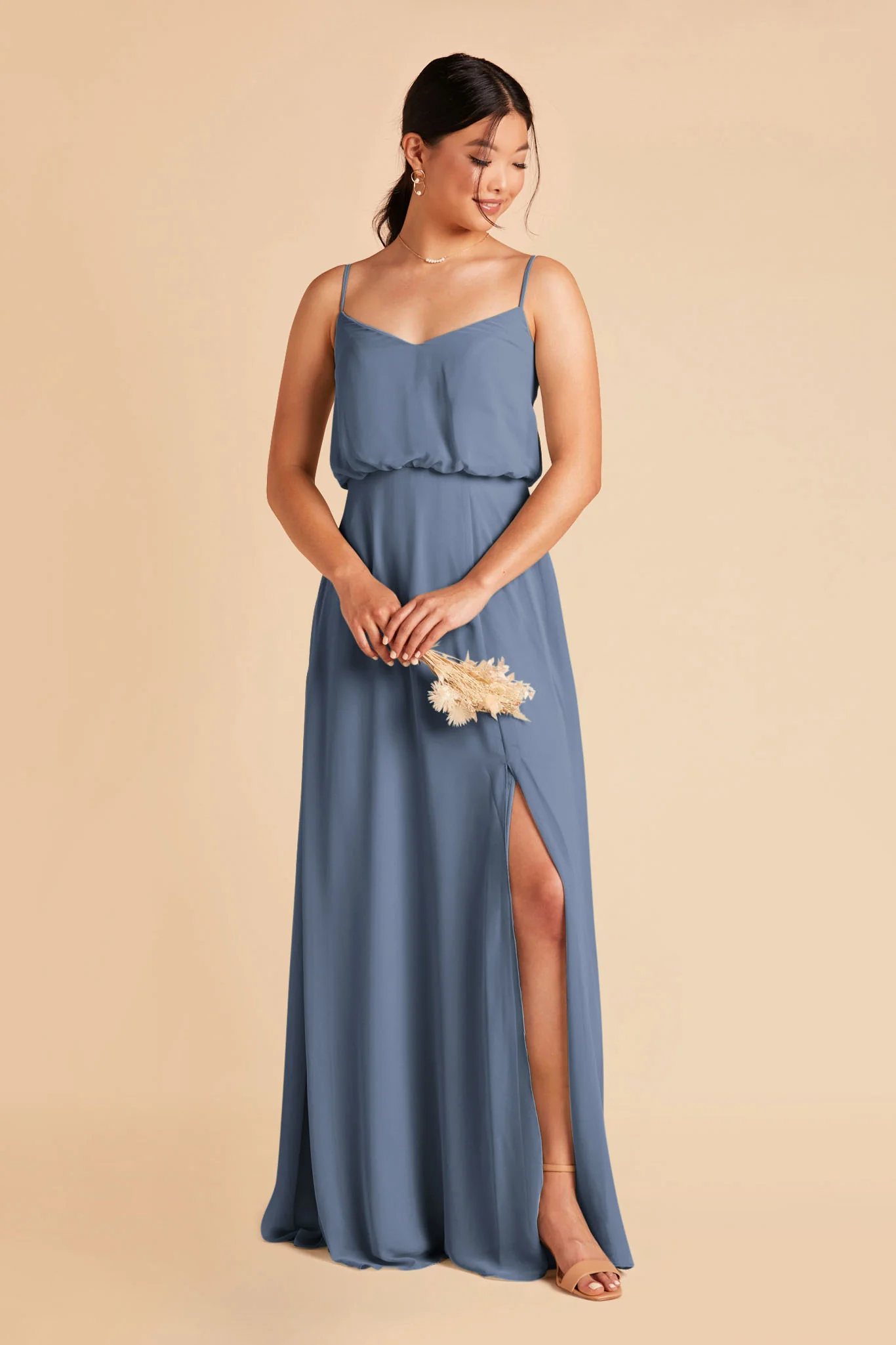 Gwennie Chiffon Dress With Slit - Twilight - Image 4