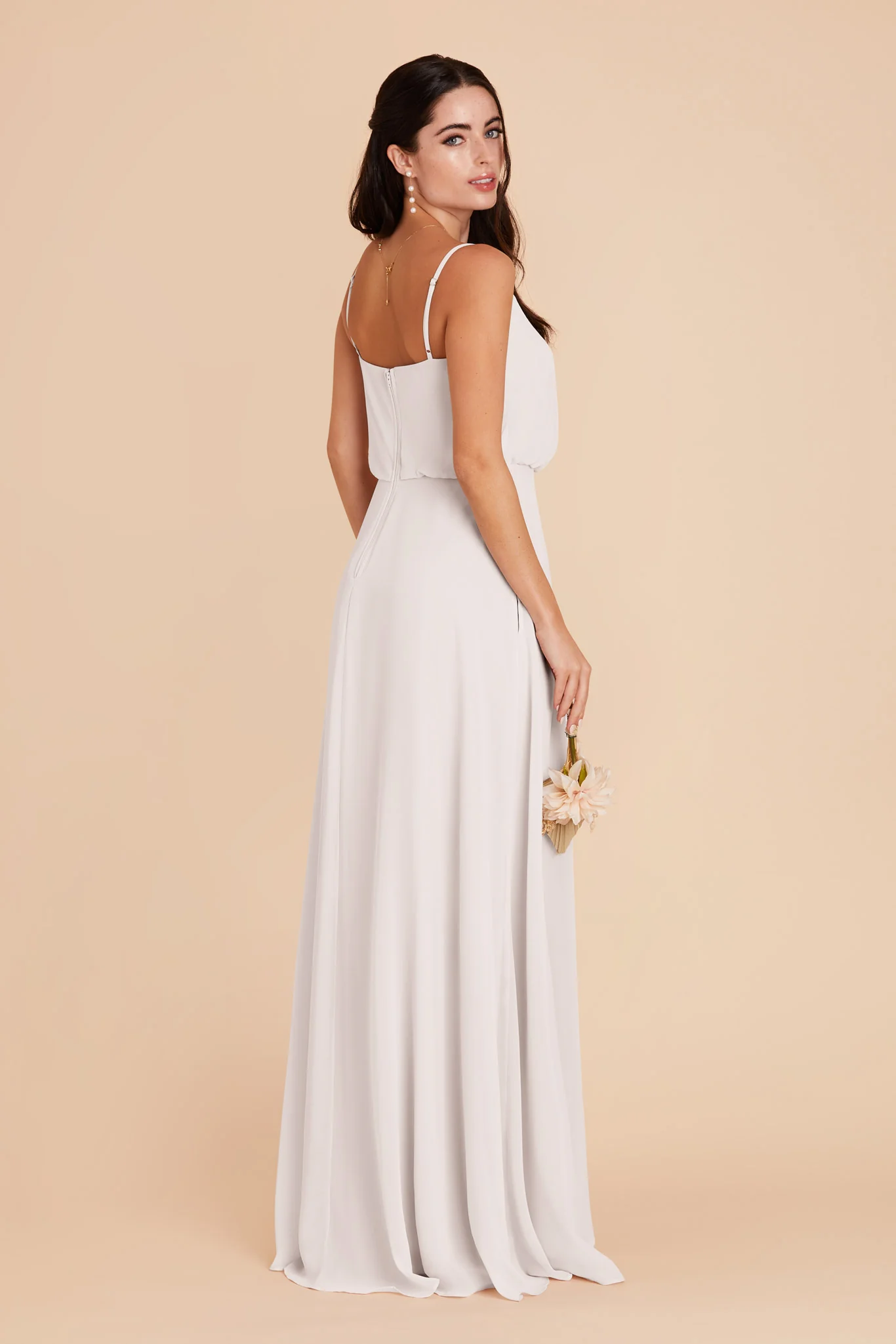 Gwennie Chiffon Dress With Slit - White - Image 5