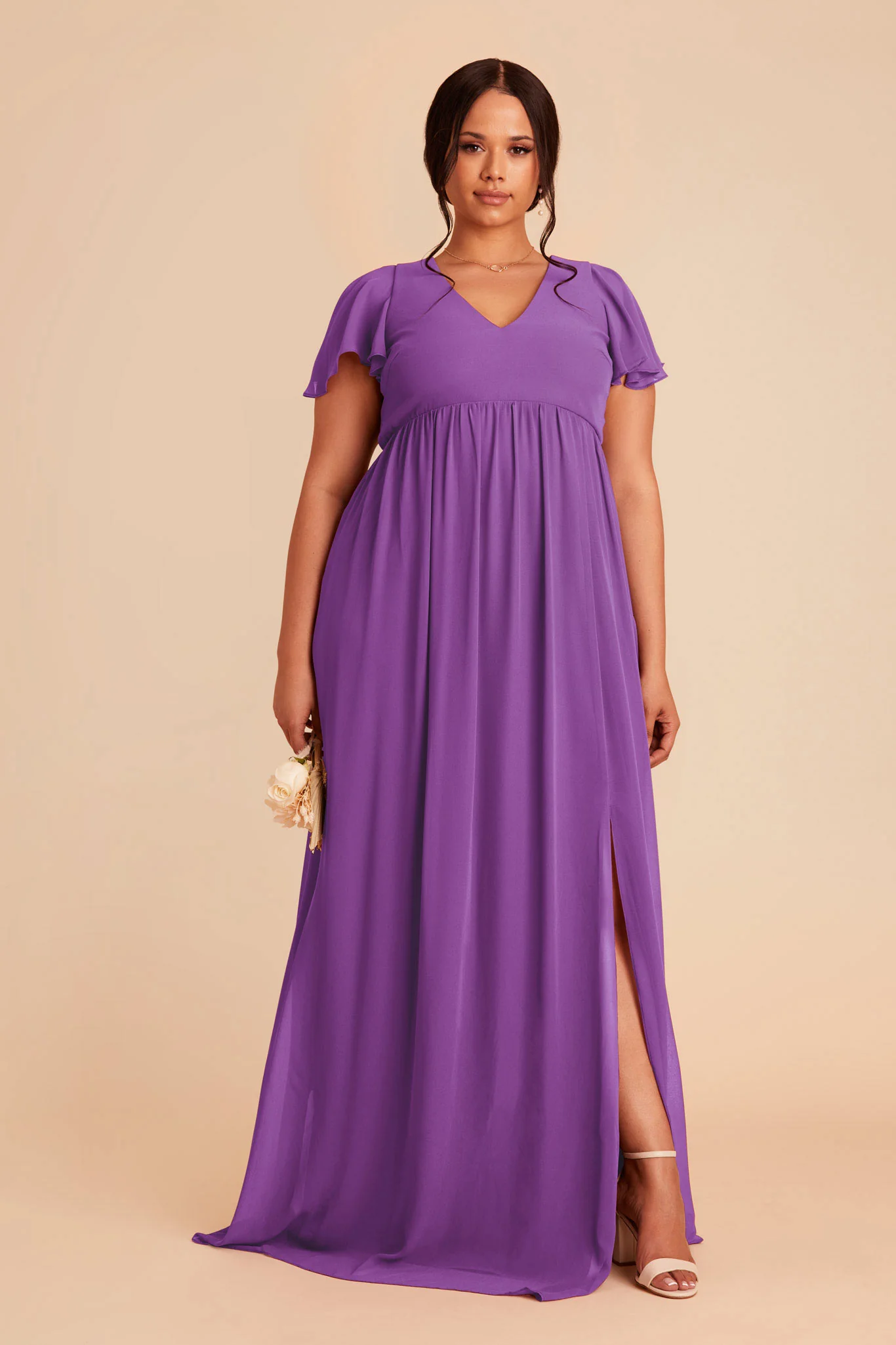 Hannah Chiffon Dress - Amethyst - Image 2