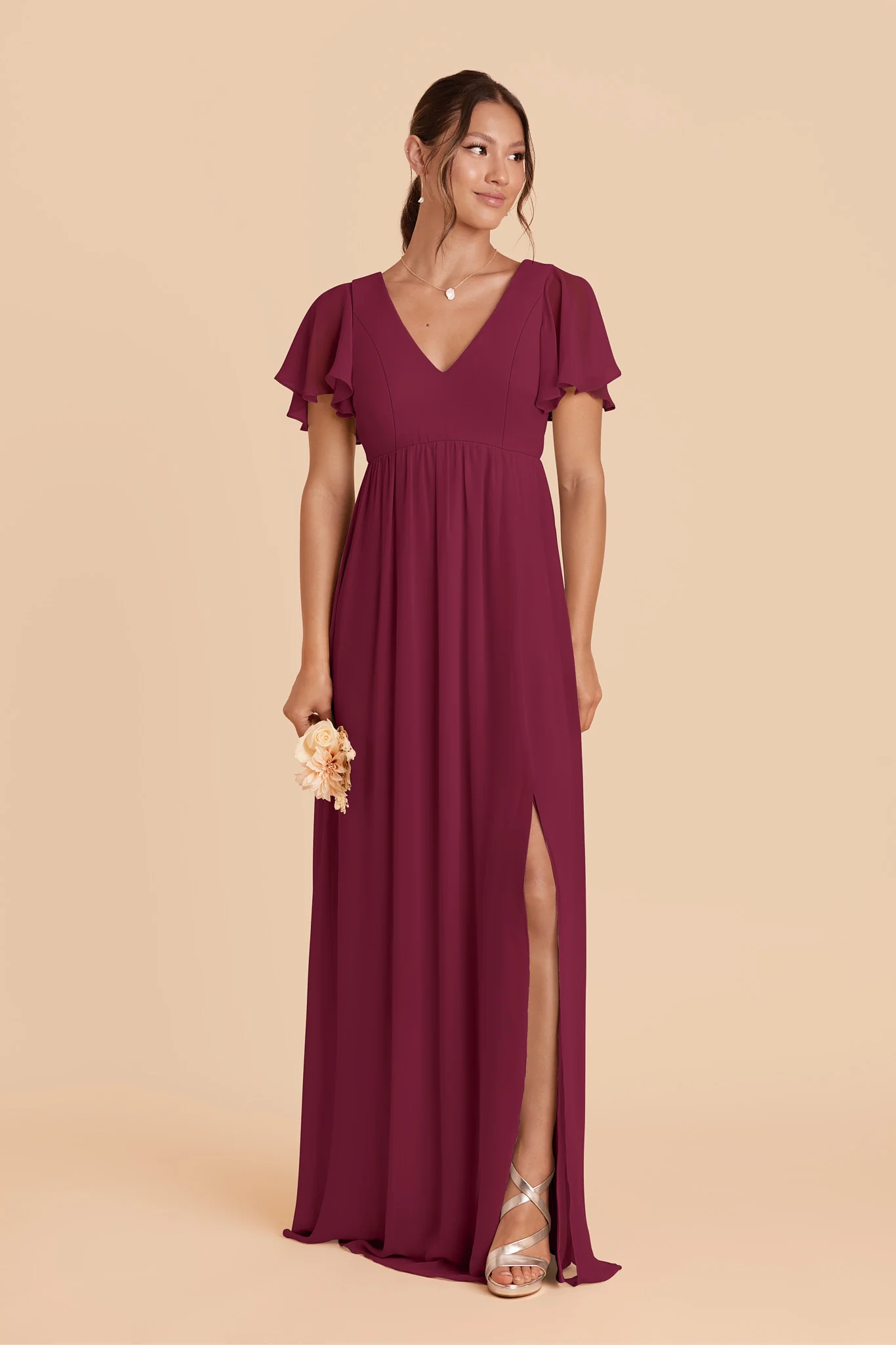 Hannah Chiffon Dress - Berry
