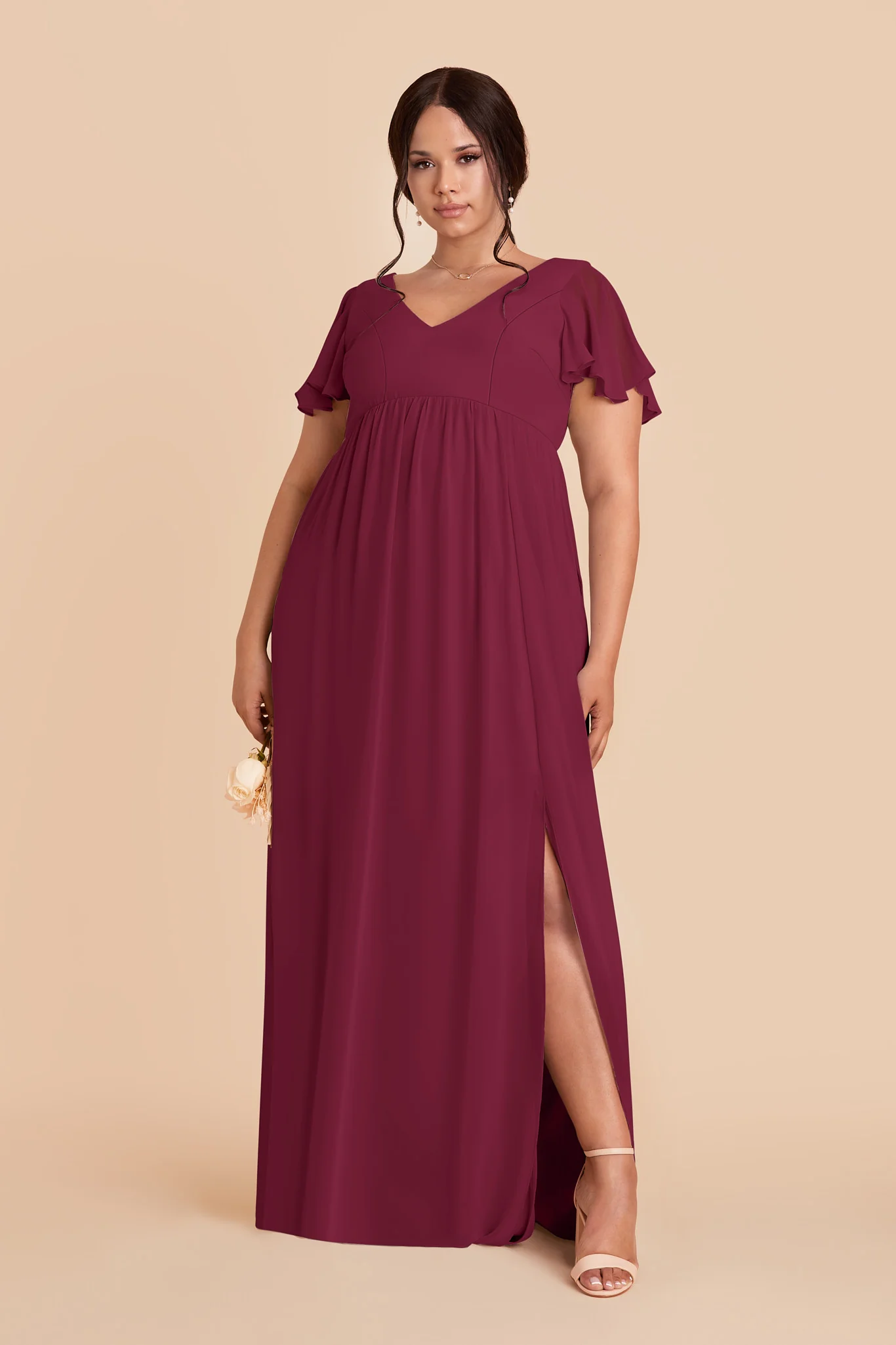 Hannah Chiffon Dress - Berry - Image 2