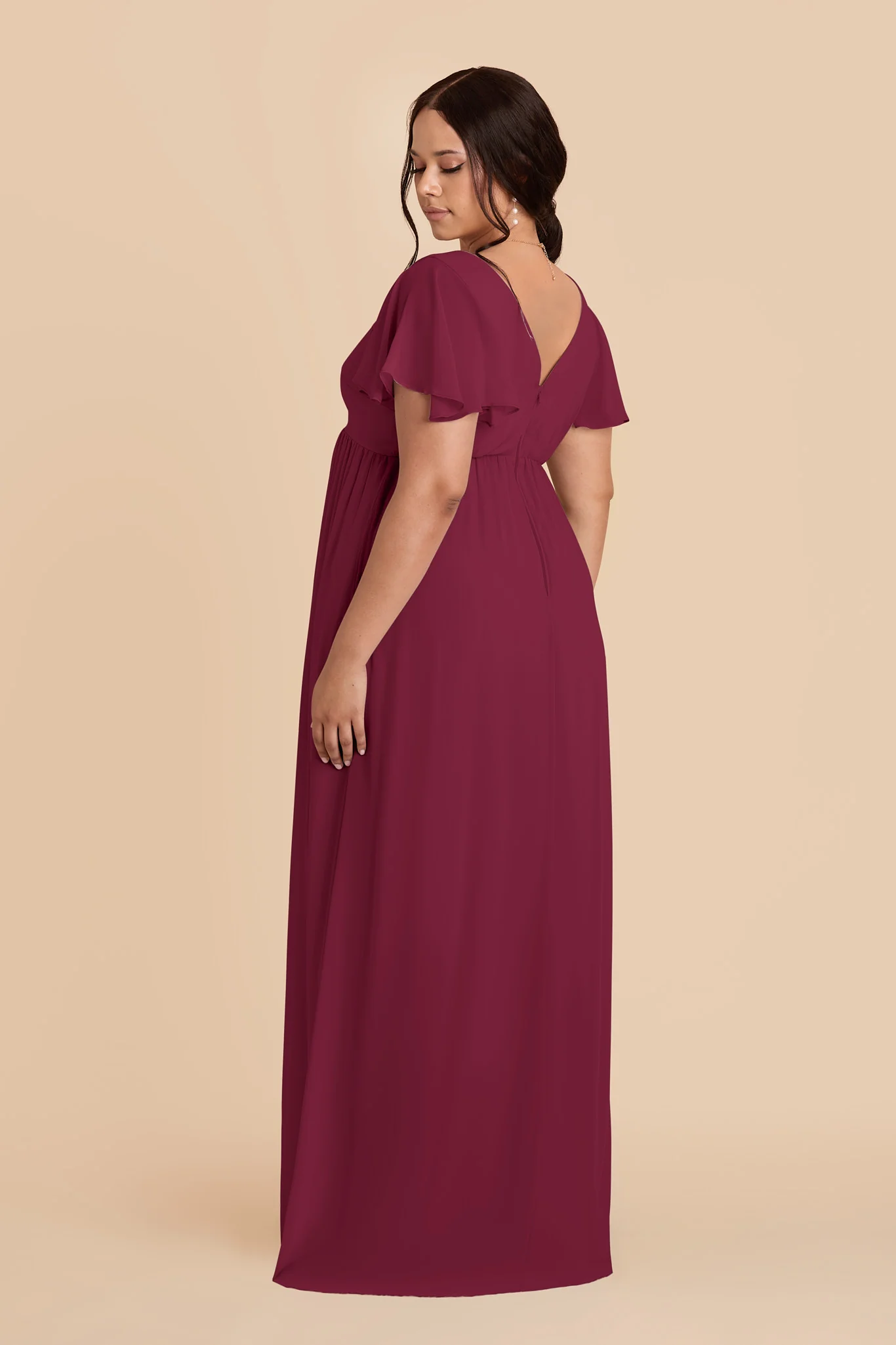 Hannah Chiffon Dress - Berry - Image 4