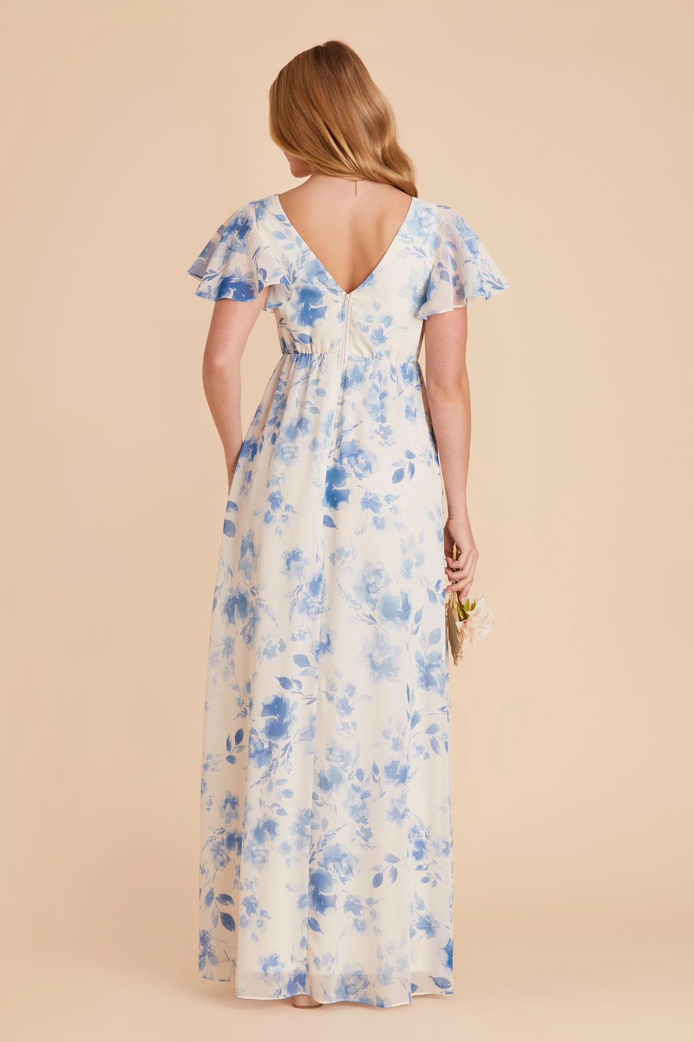 Hannah Chiffon Dress - Blue Rococo Floral - Image 8
