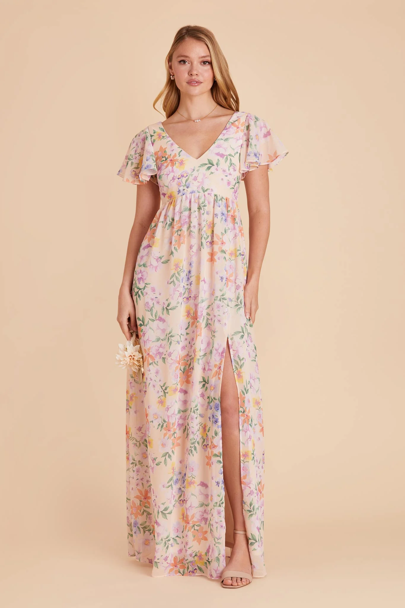 Hannah Chiffon Dress - Botanical Blooms