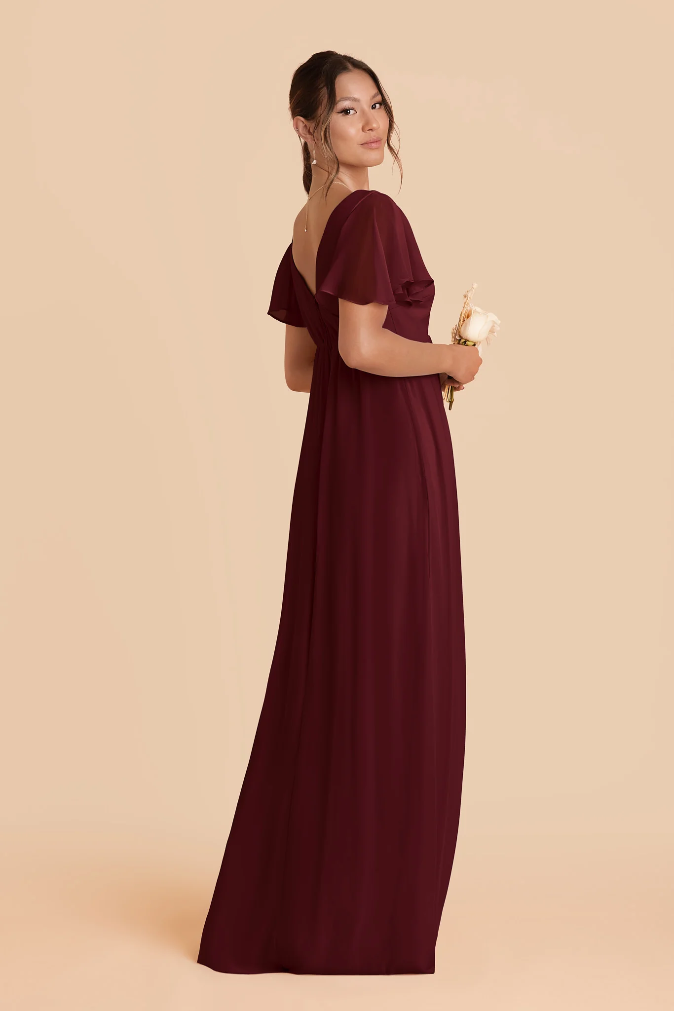 Hannah Chiffon Dress - Cabernet - Image 3