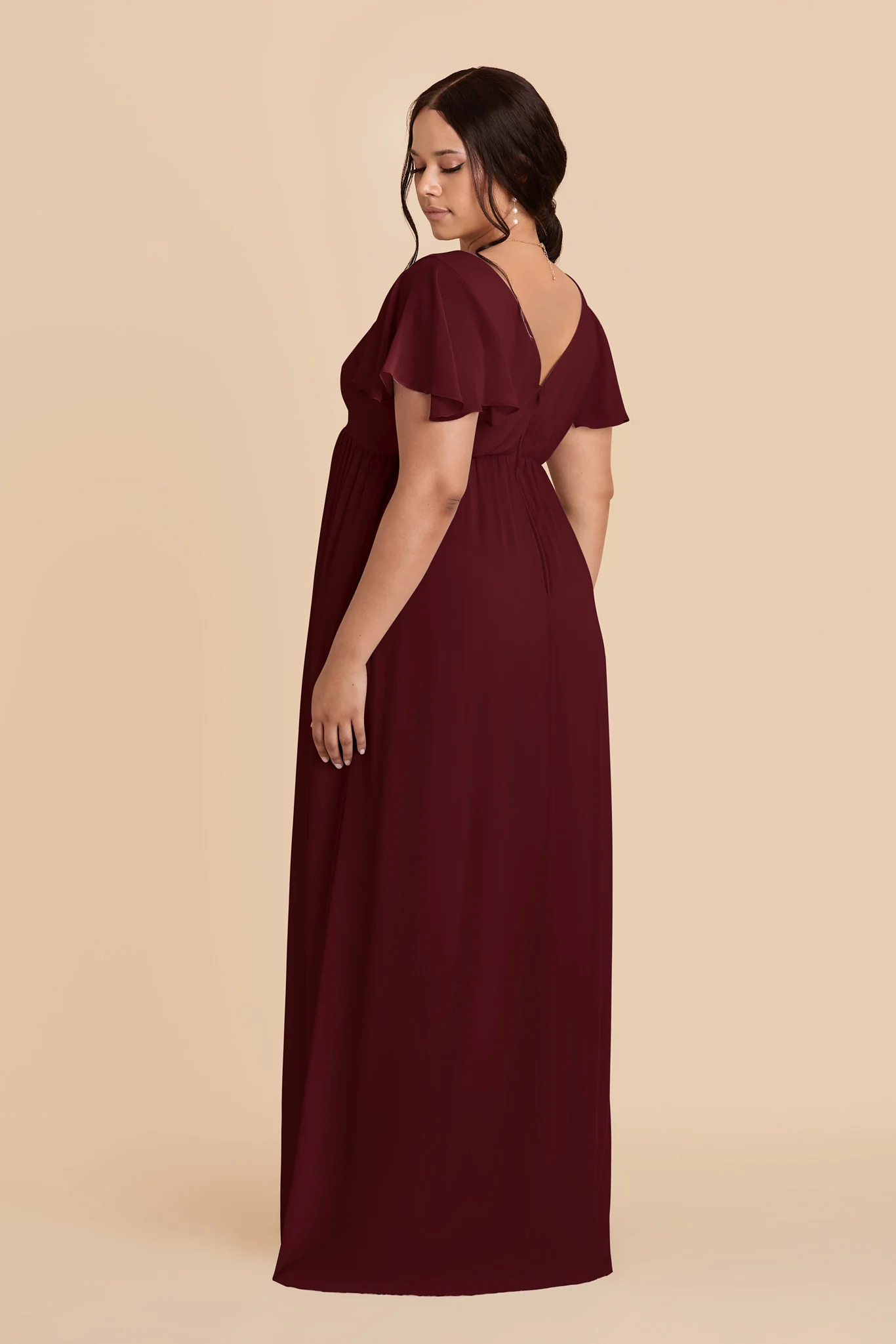Hannah Chiffon Dress - Cabernet - Image 4