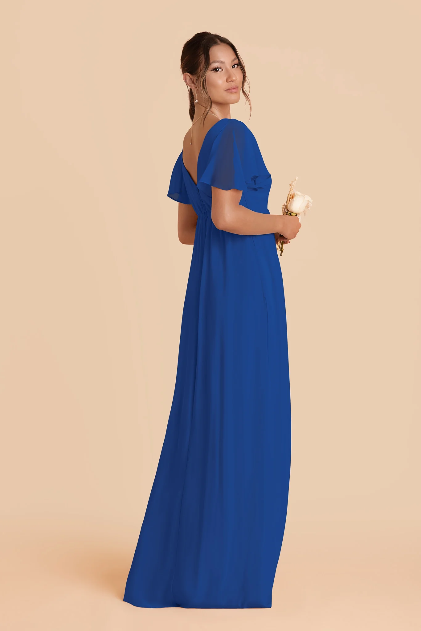 Hannah Chiffon Dress - Cobalt Blue - Image 3