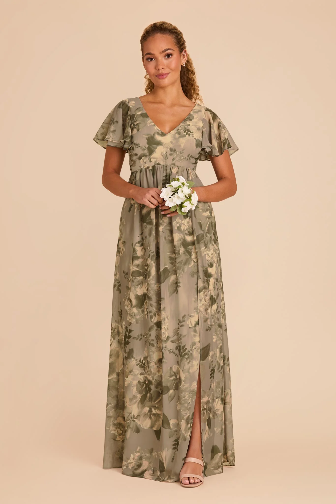 Hannah Chiffon Dress - Doe Painted Botanics - Image 2