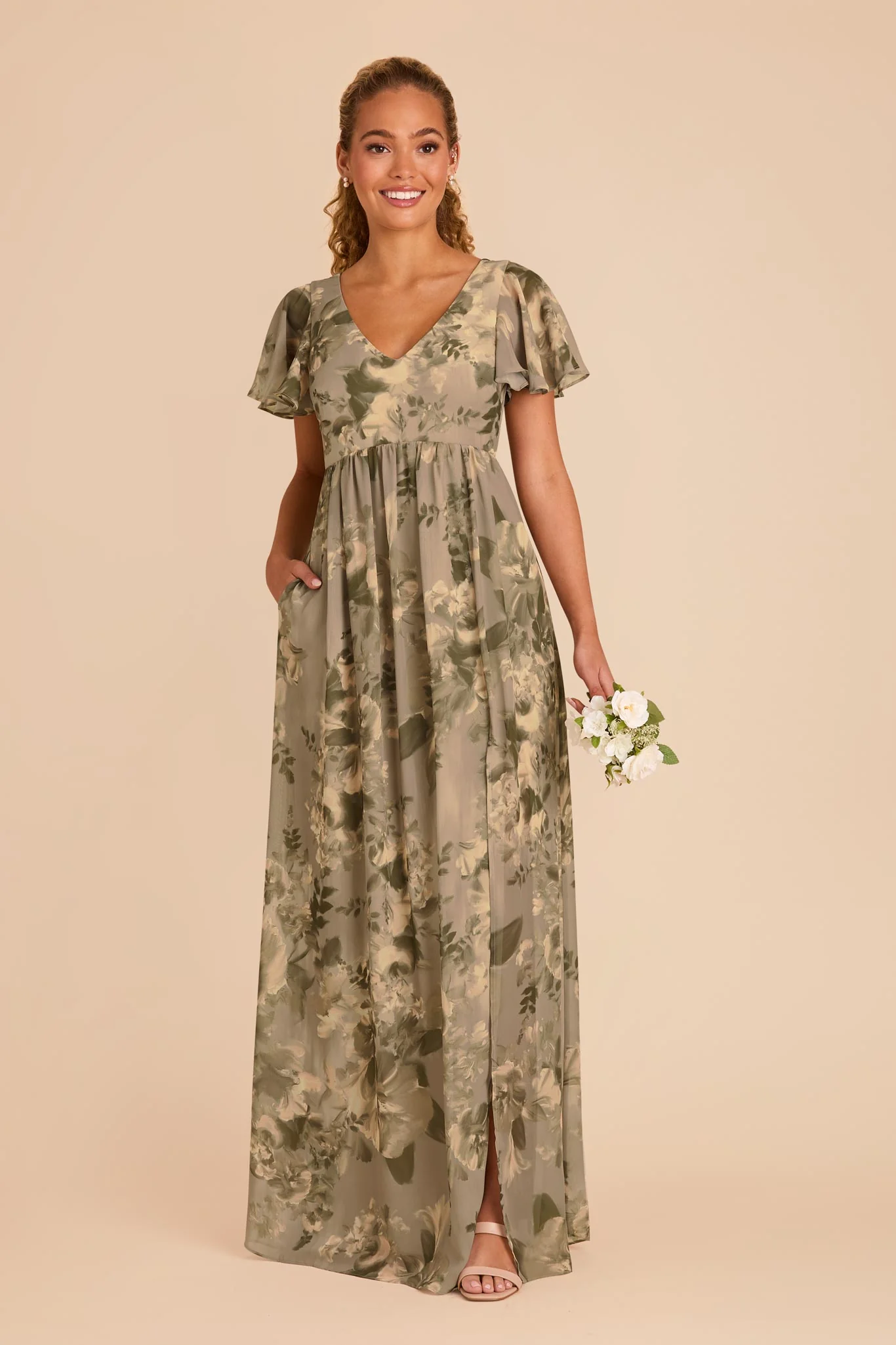 Hannah Chiffon Dress - Doe Painted Botanics - Image 3