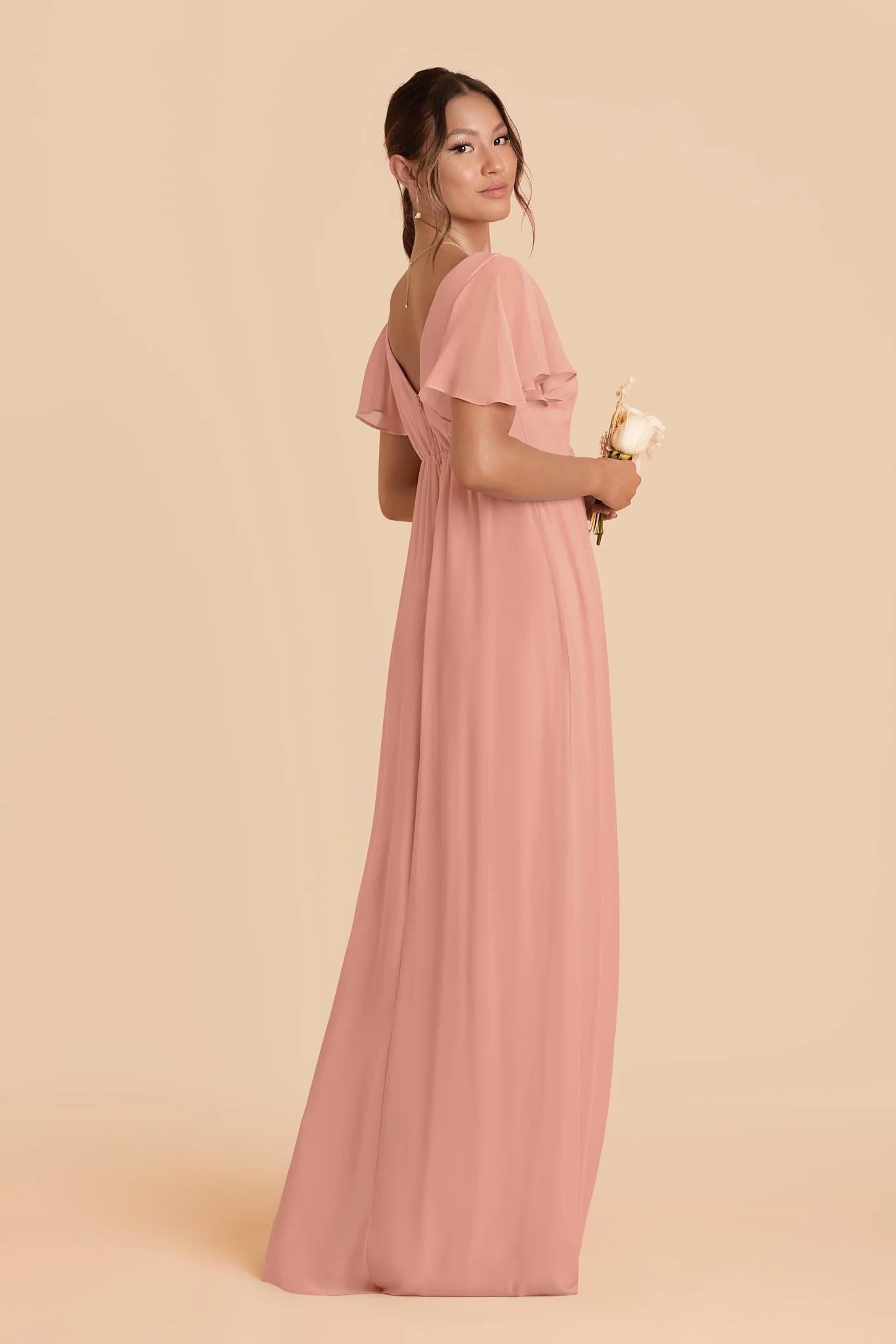 Hannah Chiffon Dress - Dusty Rose - Image 3